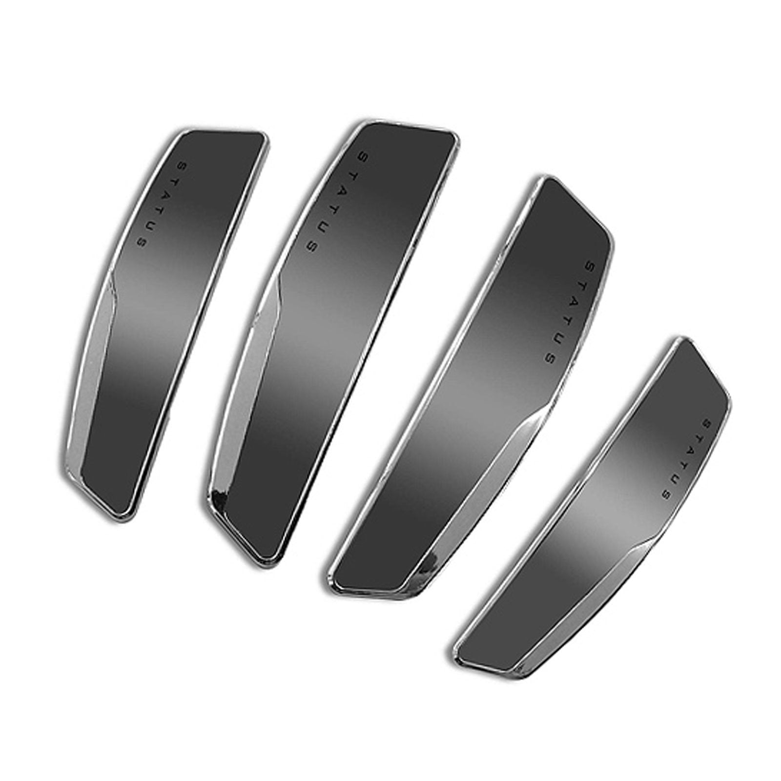 STATUS 4Pcs High Glossy Slim Door Edge Guards Bumper Protector Trim Guard Sticker Molding for Motors Auto Vehicle (Metallic Silv