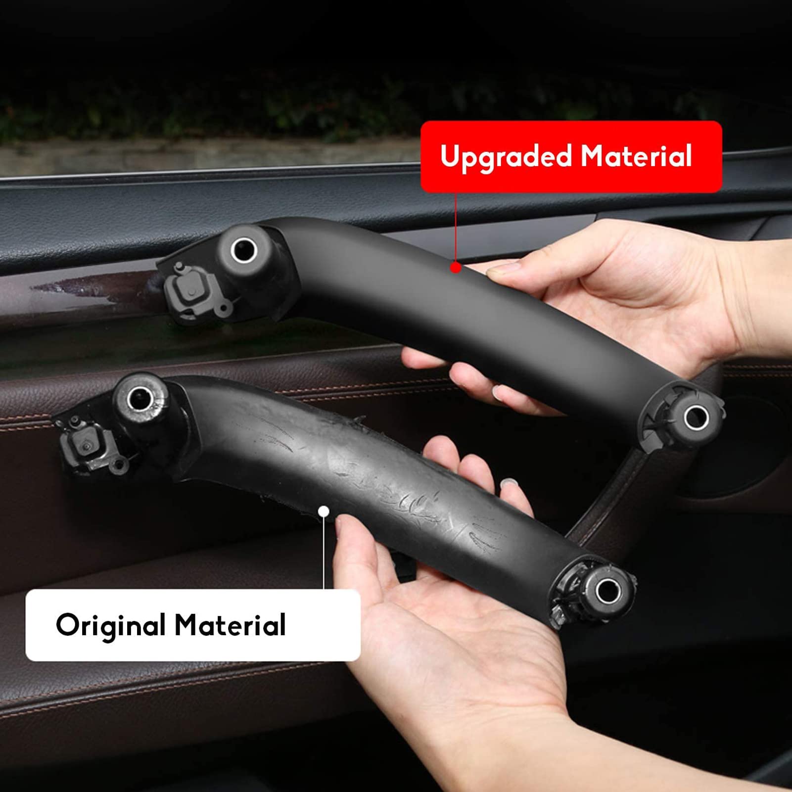 Jaronx Compatible With Bmw X3 F25/ X4 F26 Door Handle, Upgraded Inner Left Rear Passenger Side Door Pull Handle, Interior Door Pull Handle Replacement For X3 2010-2016, X4 2014-2017(Left Black)
