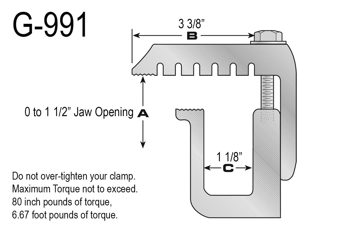 GCi STRONGER BY DESIGN G-991 Clamp for Ford Super Duty Trucks (Set of 4). Made in USA with 6000 Series Structural Aluminum to En