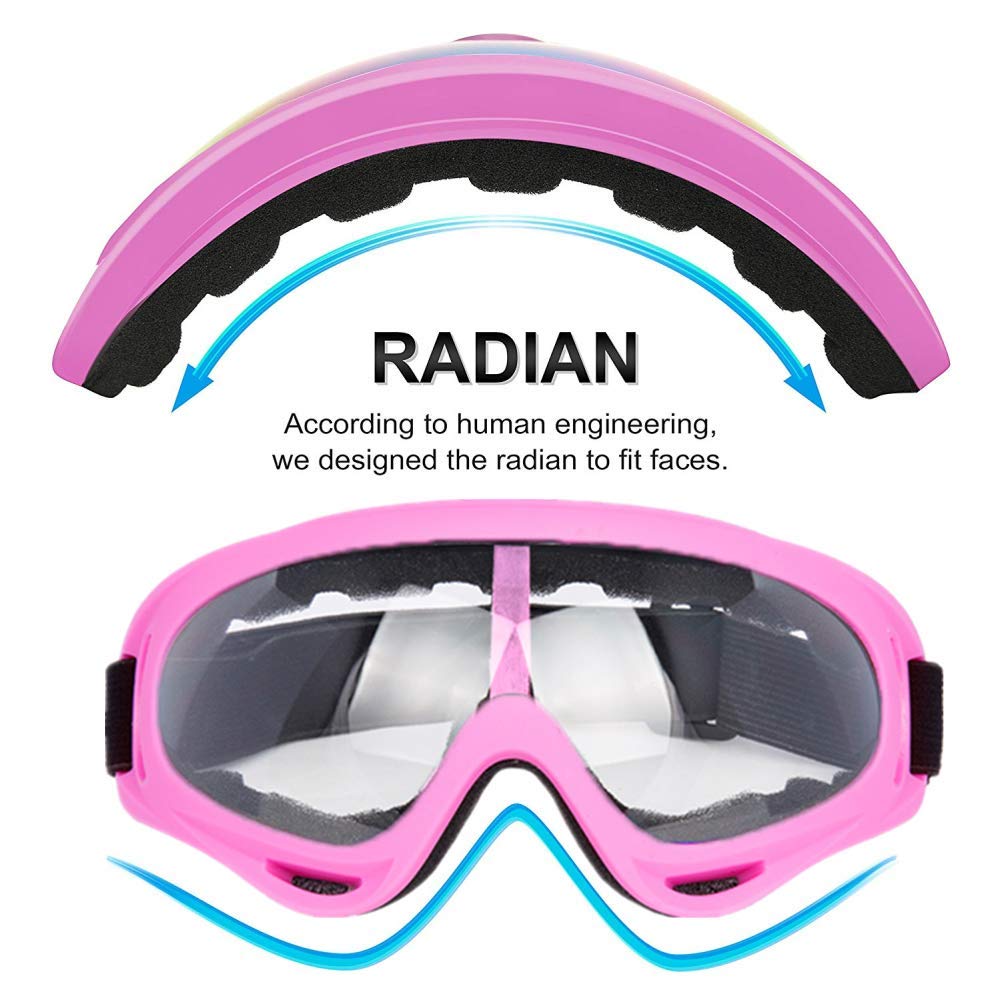 LJDJ Motorcycle Goggles,2 Pack Dirt Bike ATV Motocross Windproof Anti-UV Adjustable Riding Cycling Hiking Protective with 2 Pack