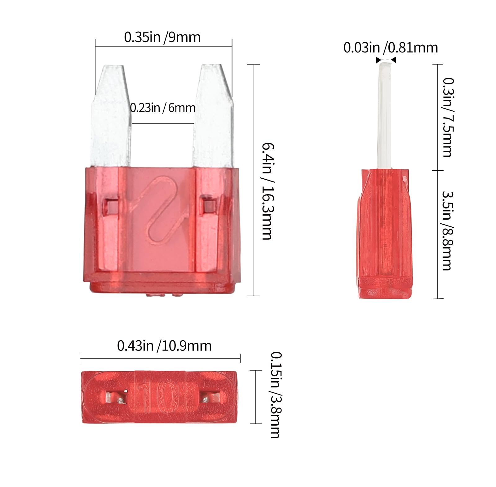Xjlsgxusg 50Pcs 20Amp Mini Car Fuses, Blade Fuse Assortment Kit For Car, Marine, Truck, Rv Fuse Replacement