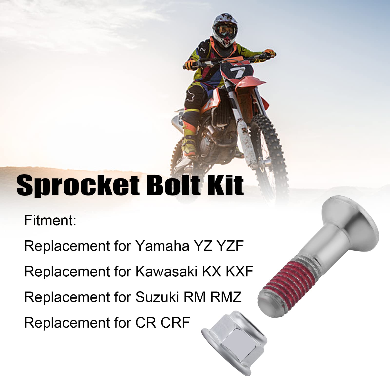 Nachee Crf50 Sprocket Bolt Kit,Motorcycle Double Locked Sprocket Fastening Kit Compatible With Dirt Bike Yamaha Yz Yzf Kawasaki