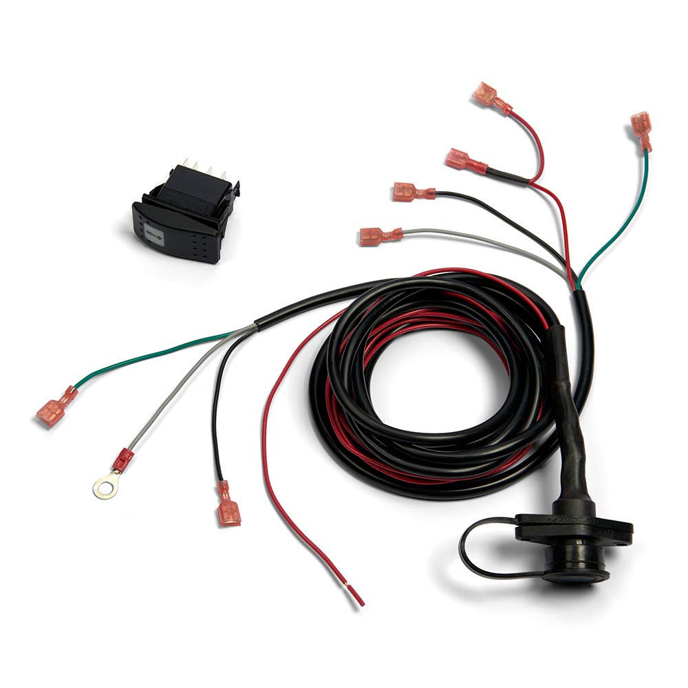WARN Lighted Dash Rocker Switch Kit, Black, Model 99897, Plastic Material