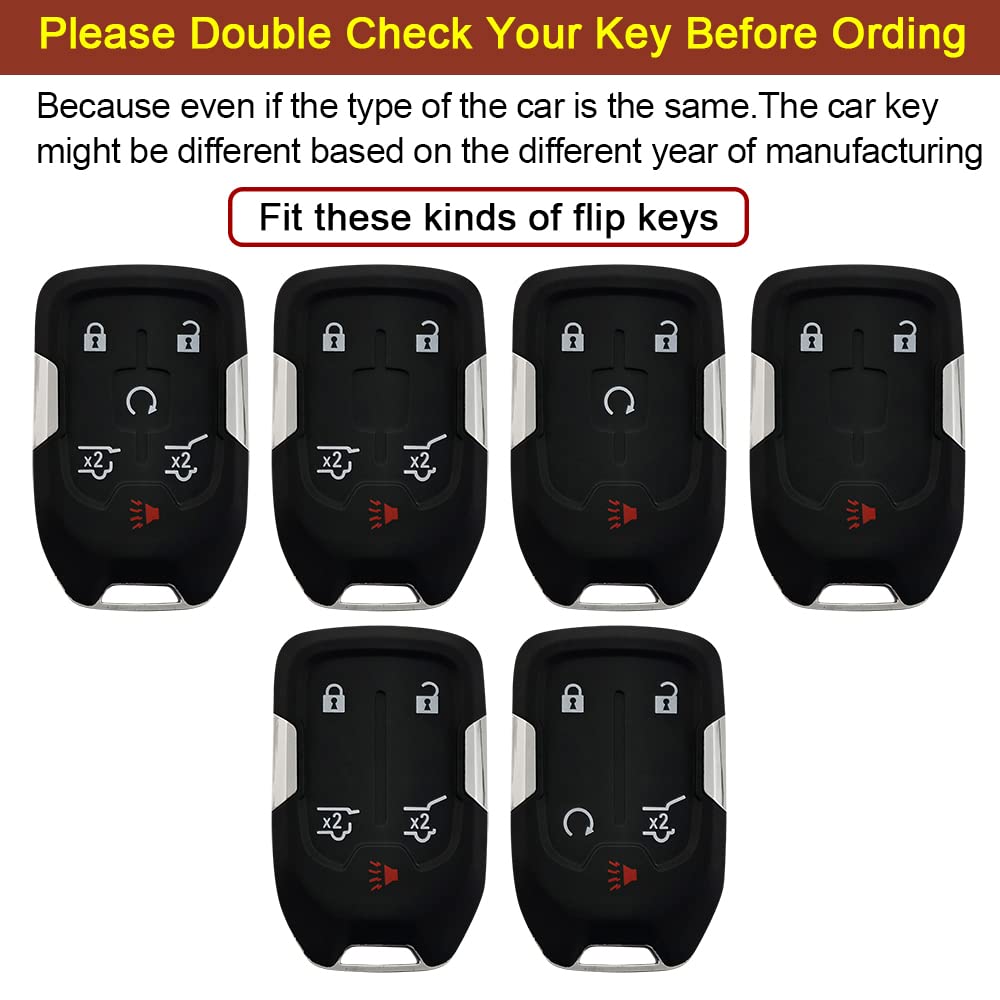 Kesenloe For Gmc Key Fob Cover With Airtag Keychain, Metal Shell Car Key Case Holder Full Protection For Chevrolet Chevy Silvera