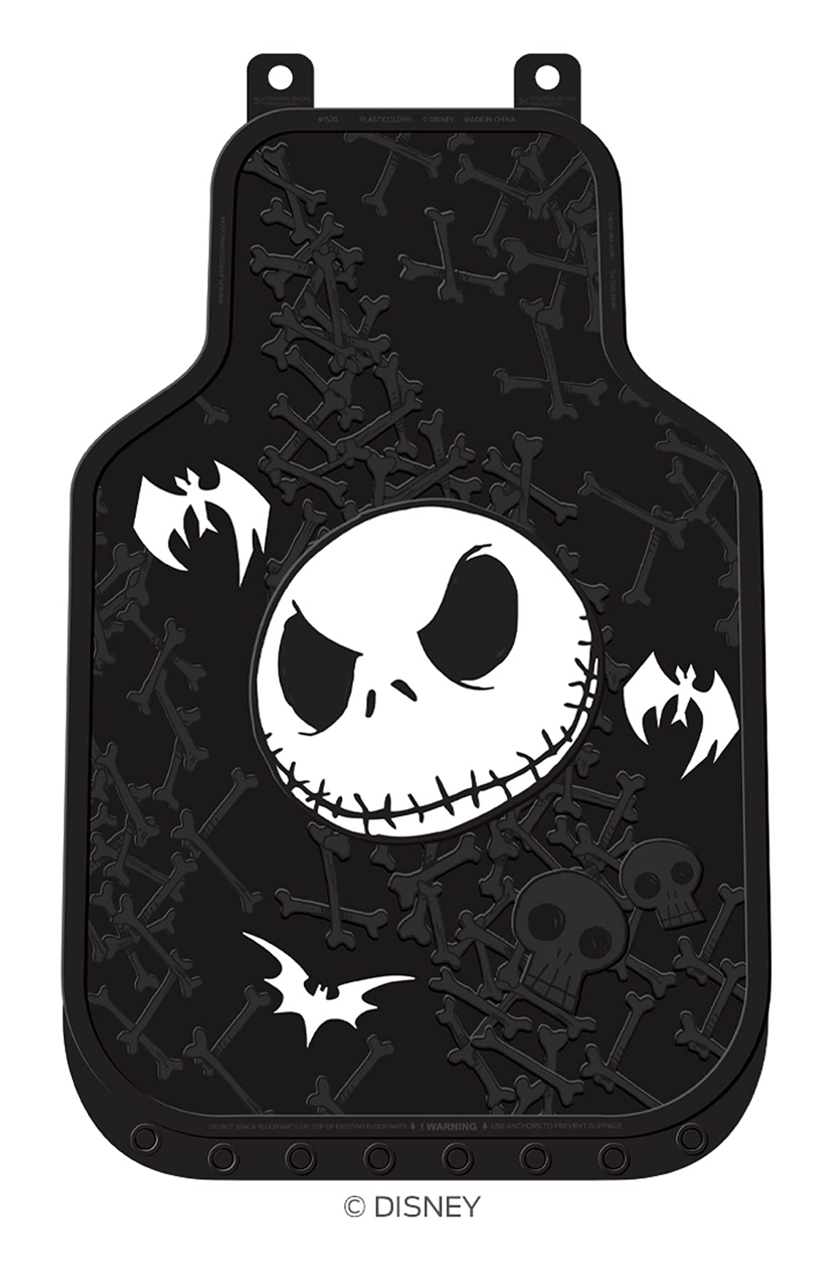 Yupbizauto 10 Pieces Bundle Nightmare Before Christmas Jack Skellington Bone Design Car Truck Suv Seat Covers Rubber Front And R