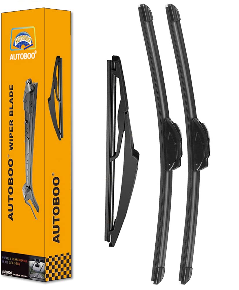 Autoboo 28''+14'' Windshield Wipers With 8'' Rear Wiper Blade Replacement For Toyota Prius C 2012 2013 2014 2015 2016 2017 2018 