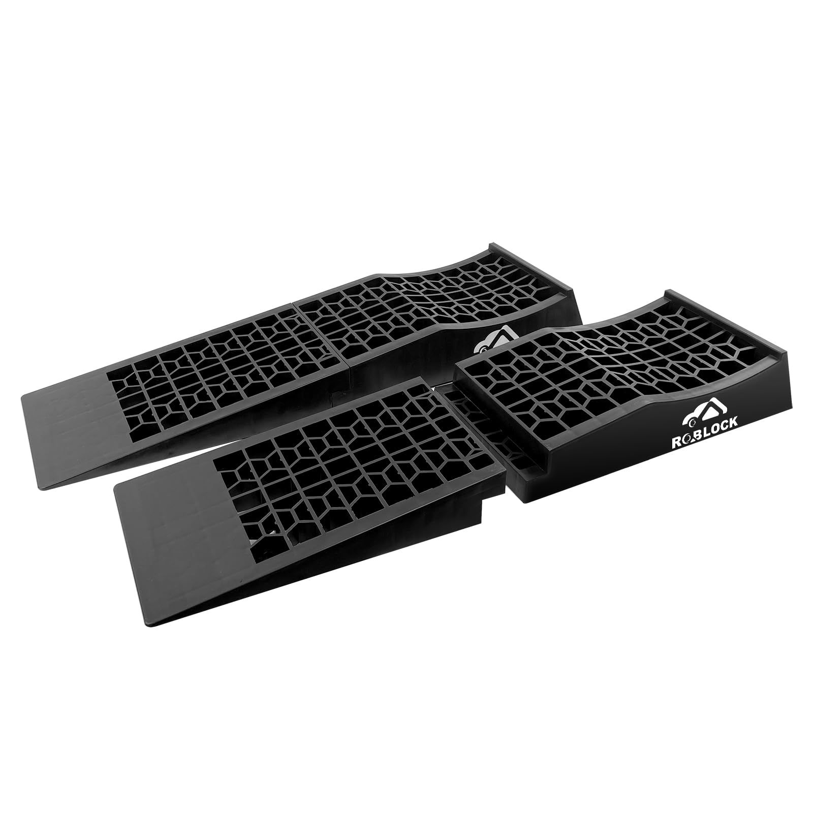 Roblock Removable Low Profile Car Ramps For Jack Support And High Lift, Heavy Duty Car Ramps For Low Cars, Detachable Vehicle Ra