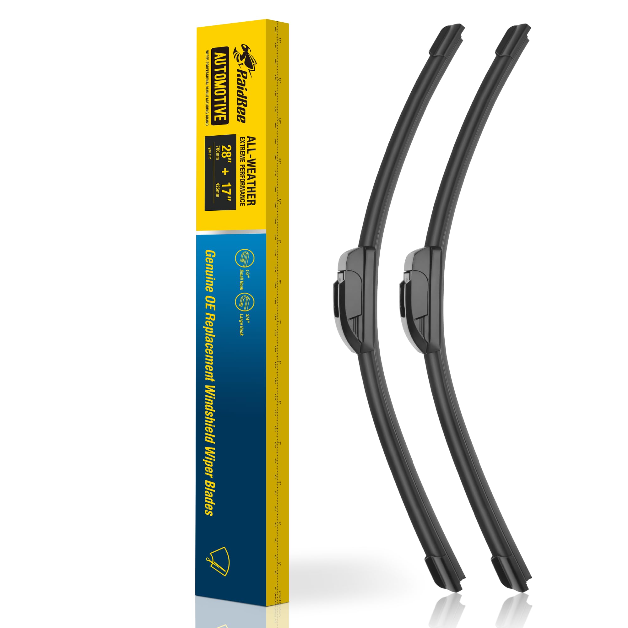 Raidbee 28+17 Inch Silicone Windshield Wiper Blades Replacement For Nissan Altima 2015 2014 2013 2012 2011 2010 2009 2008 2007 N