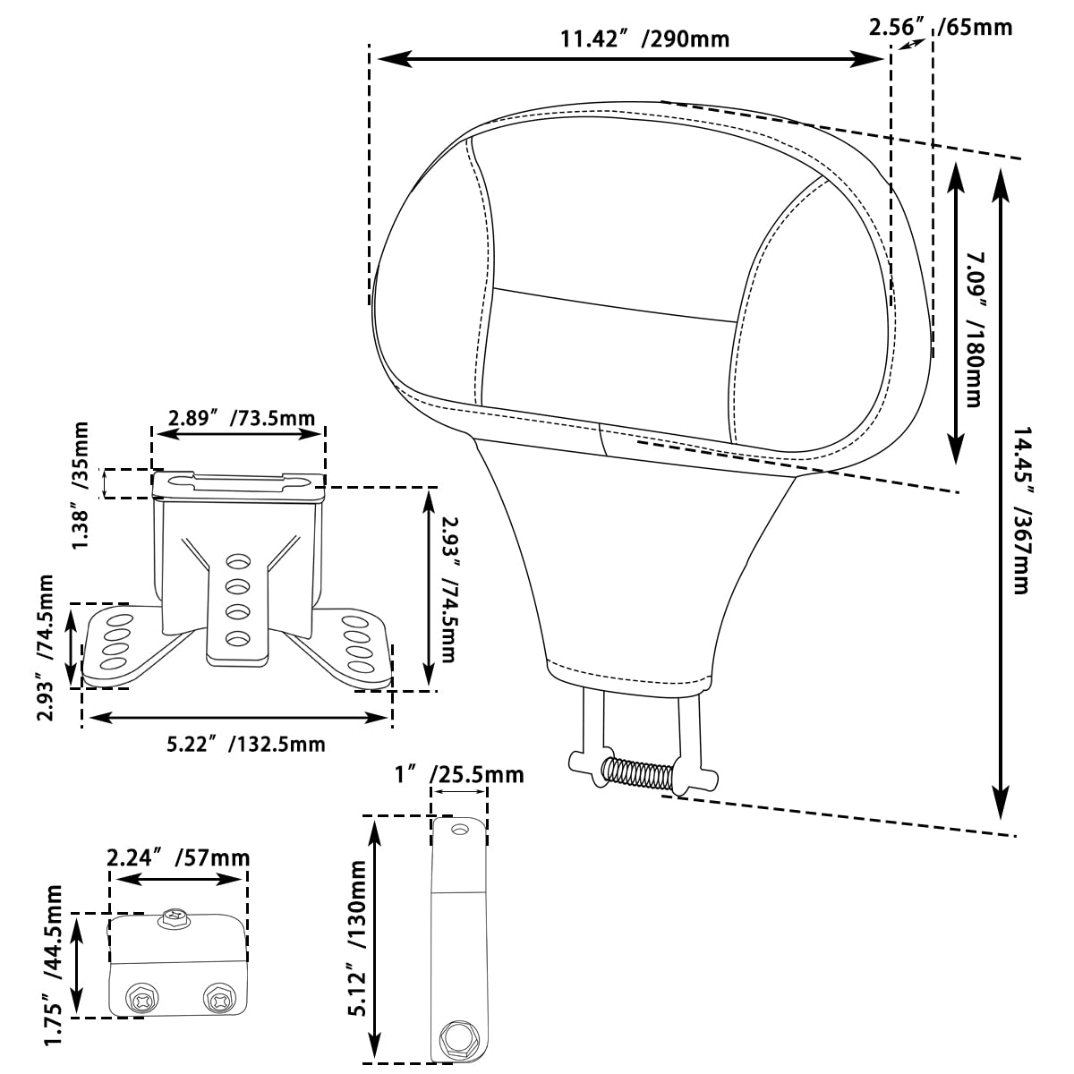 Fovplue Adjustable Rider Backrest, Detachable Plug-In Driver Backrest Pad W/Mounting Kit For Harley Touring 2009-2024,For Cvo Ro