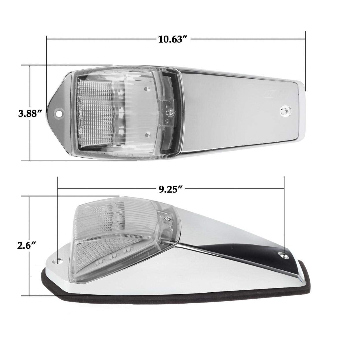 Partsam 5pcs Clear Lens 31LED Amber Cab Marker Lights, Chrome Base for Peterbilt, Kenworth, Freightliner, Mack, International Trucks