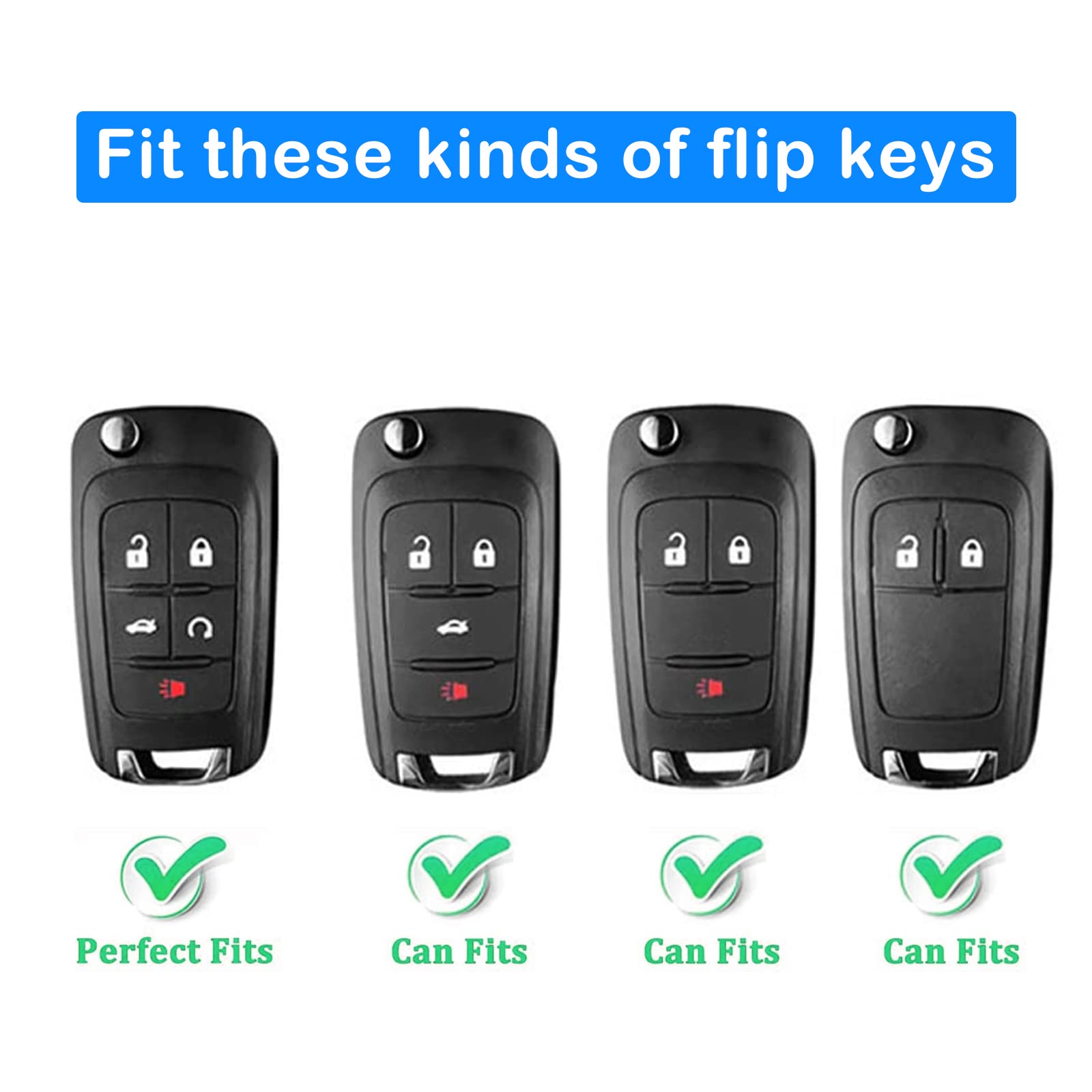 XIYANG TRADE for Chevy Key Fob Cover with Keychain, Soft TPU Key Case Shell Full Protection for Camaro Cruze Equinox Malibu Impa