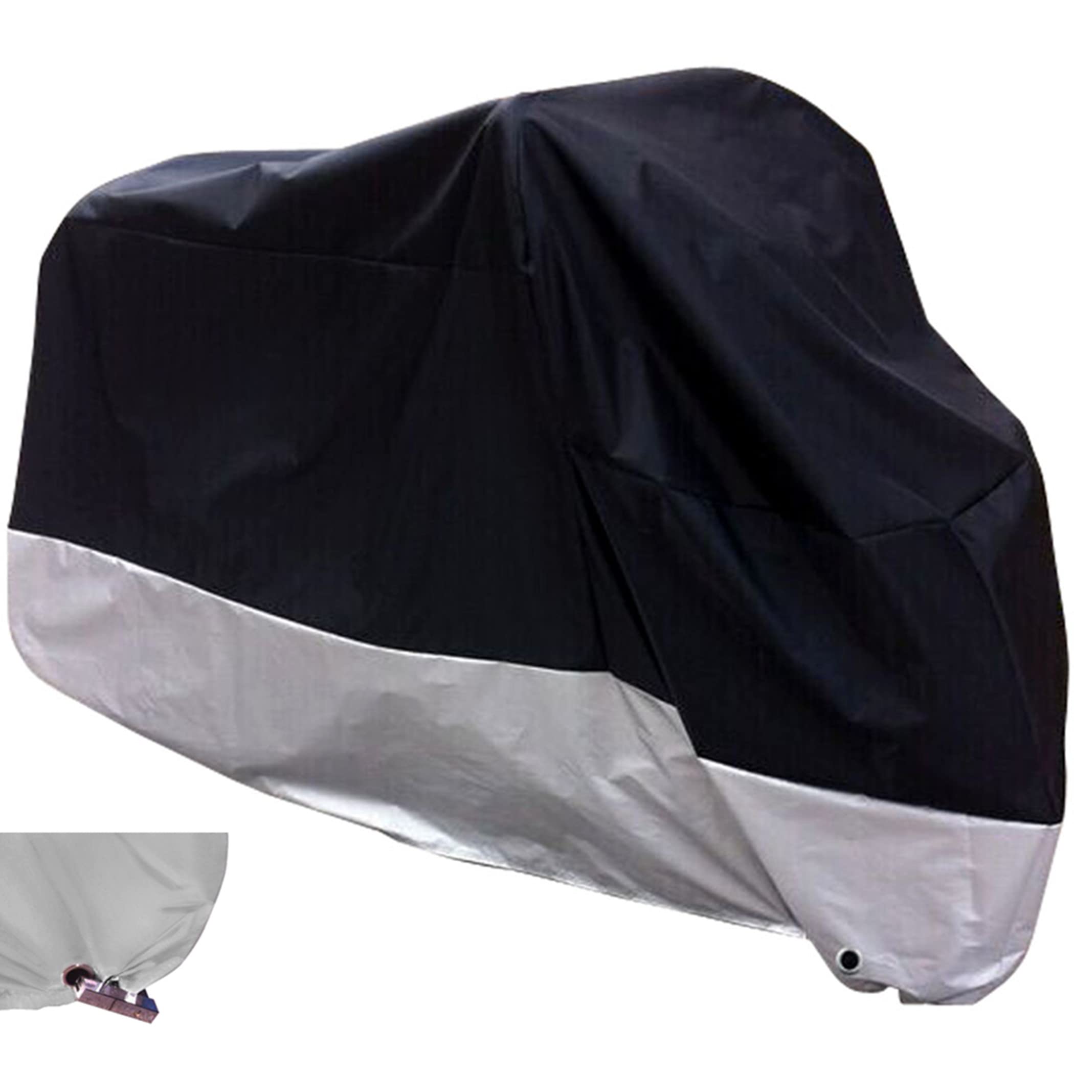 XYZCTEM All Season Black Waterproof Sun Motorcycle Cover,Fits up to 108 Motors (XX Large & Lockholes)