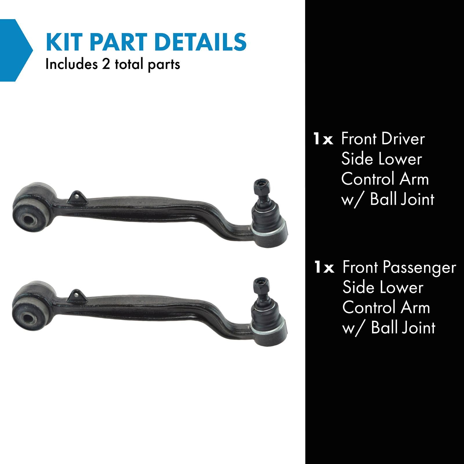 Trq Front Lower Control Arm With Ball Joint Set Compatible With 2003-2012 Land Rover Range Rover