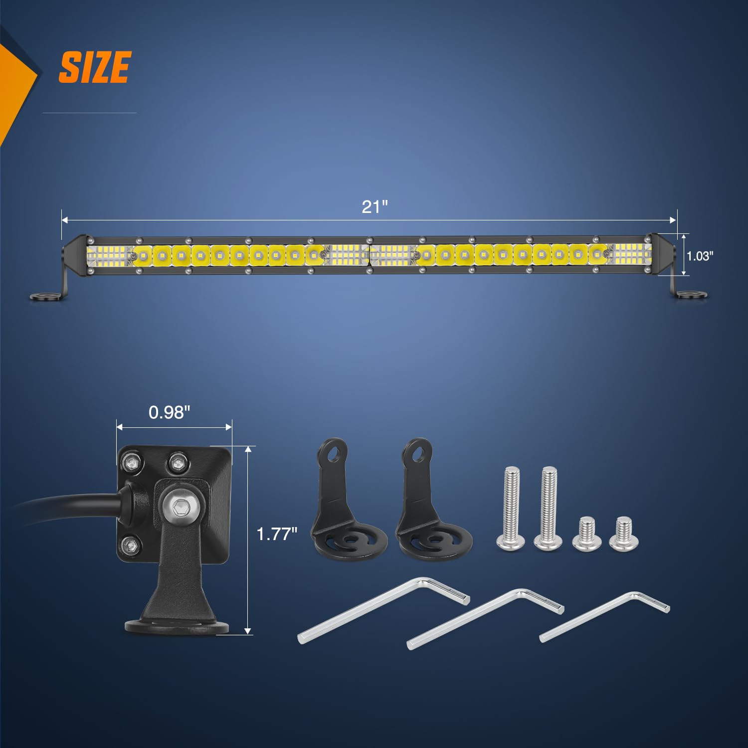 Nilight Slim Led Light Bar 21 Inch 52Led Single Row Spot Flood Combo Fog Driving Work Lighting Roof Bumper Lamp Offroad For 4X4