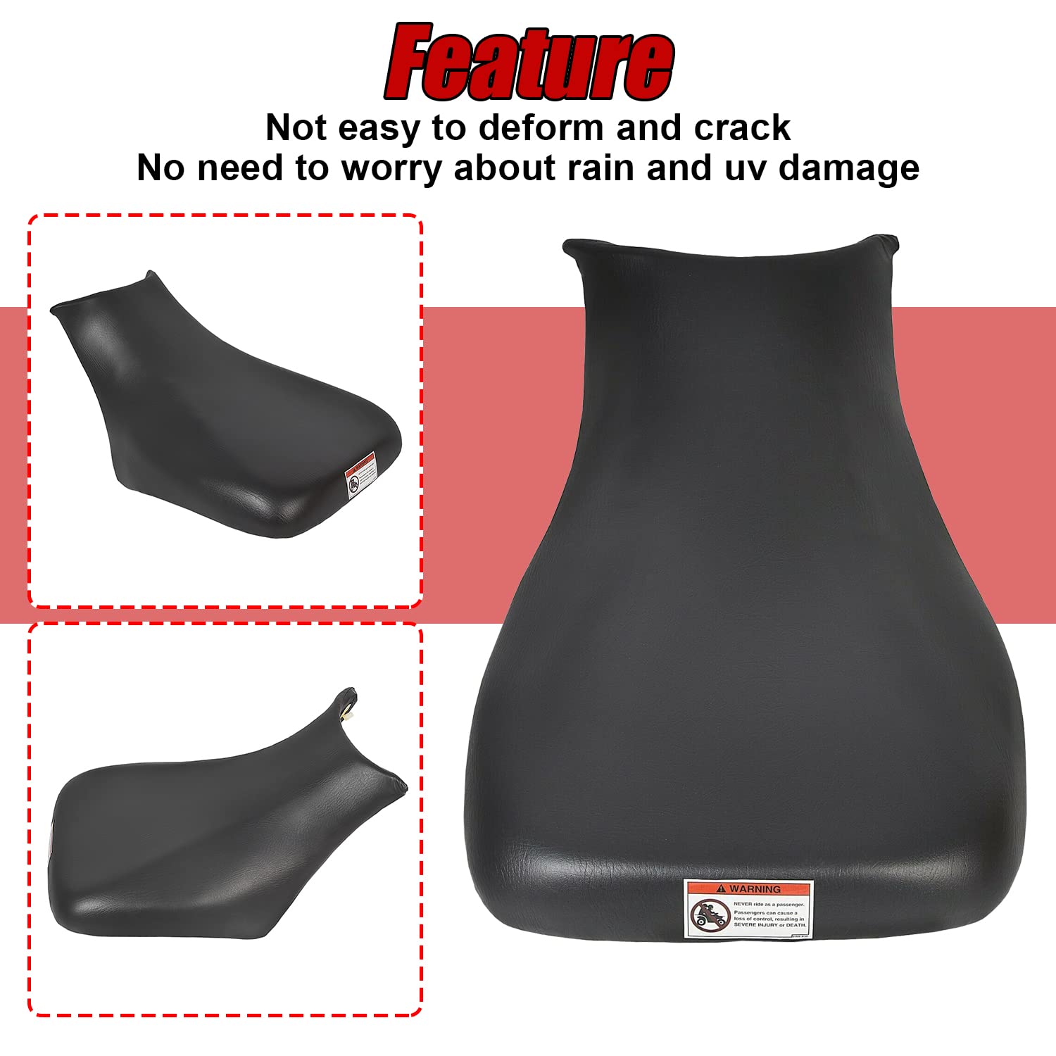 ECOTRIC ATV Complete Seat for 2005-2011 Honda Foreman 500 & 2005-2014 Rubicon 500, Model VC-LYCP-104, Black