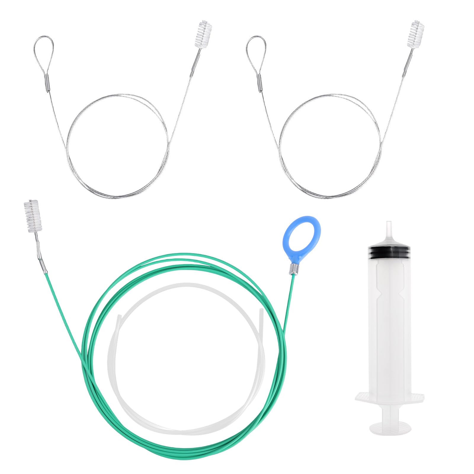 Goktvai 5pcs Sunroof Drain Cleaning Tool Kit, Long Pipe Cleaner with 1 Syringe Hose 2 Clean Brush 1 Syringe for Auto Car Sunroof