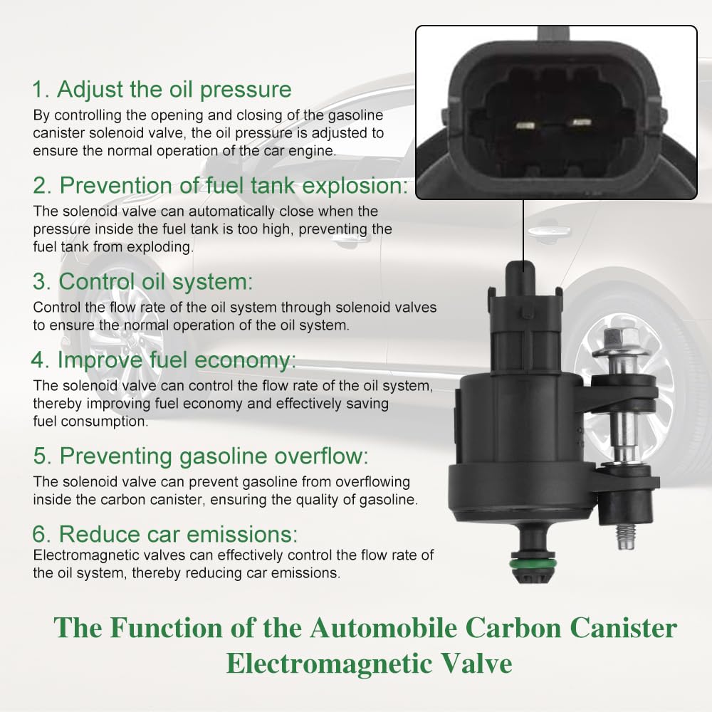 Vapor Canister Purge Valve Solenoid, Automotive Replacement Emission Canister Purge Valve Compatible With Buick Allure Cadillac