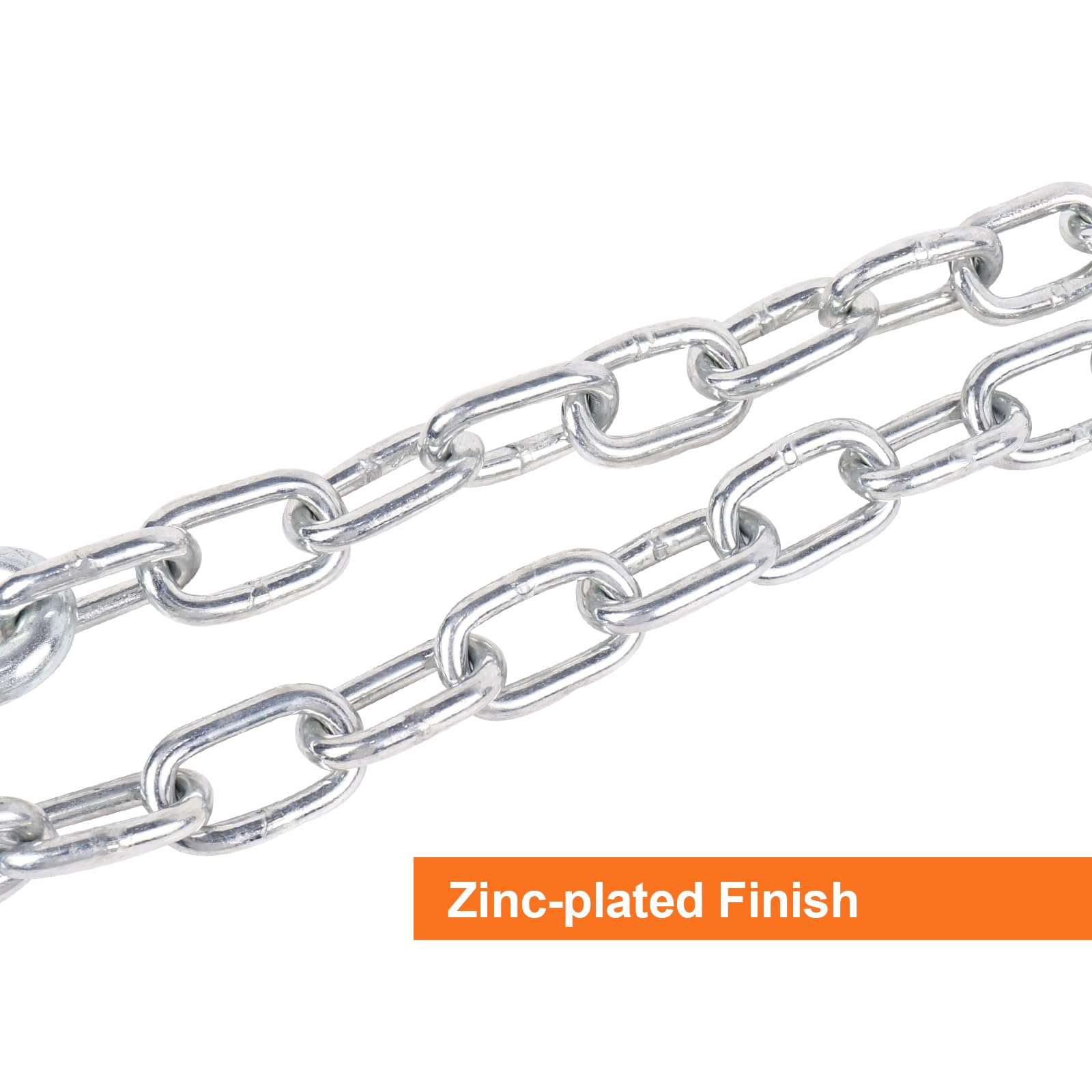 Teukriga 3/16'' X 54'' Grade 30 Steel Boat Trailer Safety Chain With Spring Clip Hooks 3500 Lbs, 2 Pcs (3/16'' X 54'')