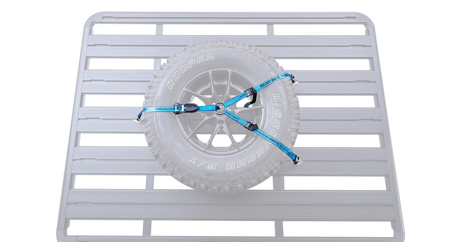 Rhino-Rack Spare Tire Strap, Stainless Steel Center Ring With 3 Straps, 2 Cam Buckles And Stainless Steel Ratcheting Tie Down St