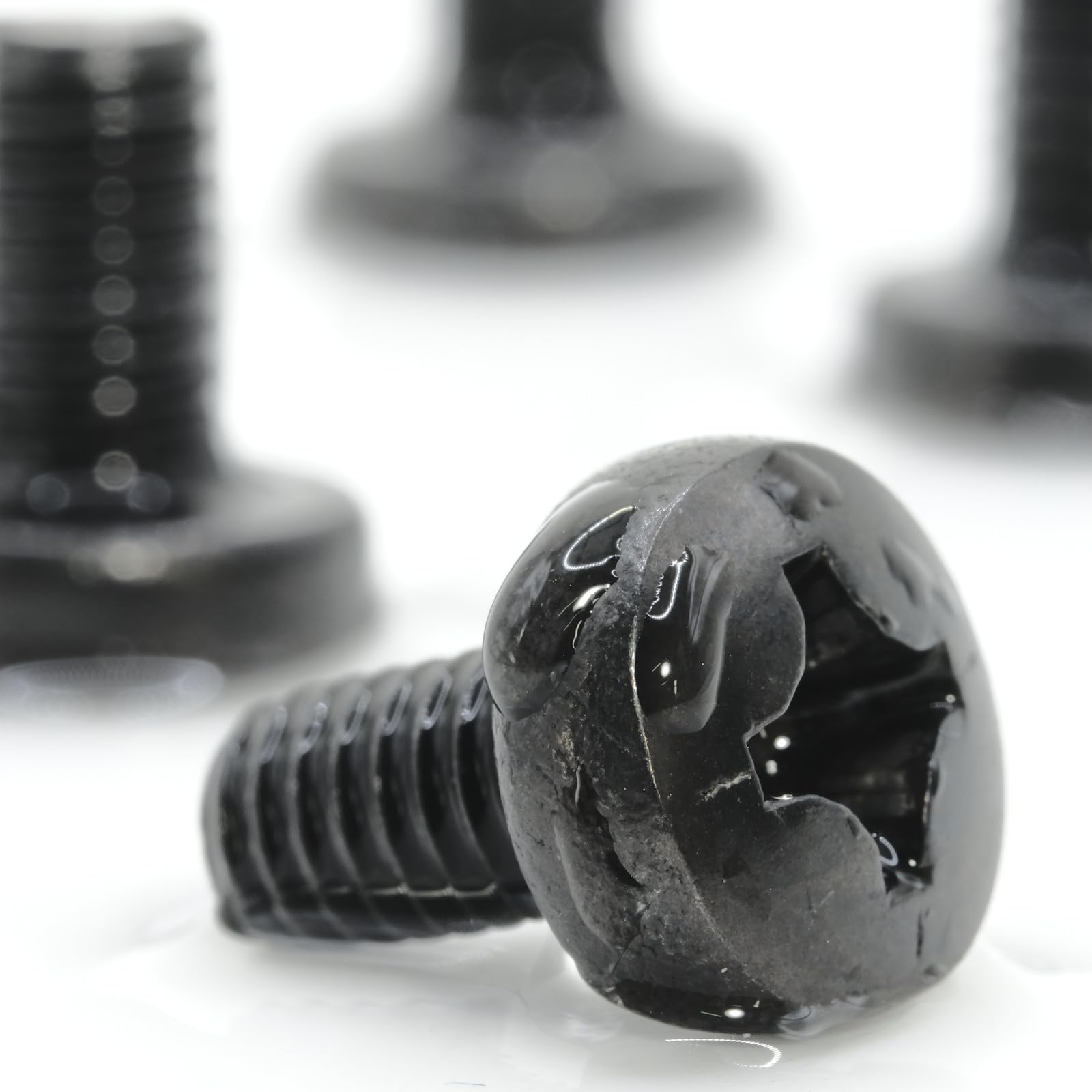 License Plate Screws - Black Plated Rustproof Stainless Steel Bolts - Compatible with Mercedes, VW/Volkswagen and Audi - Metric 