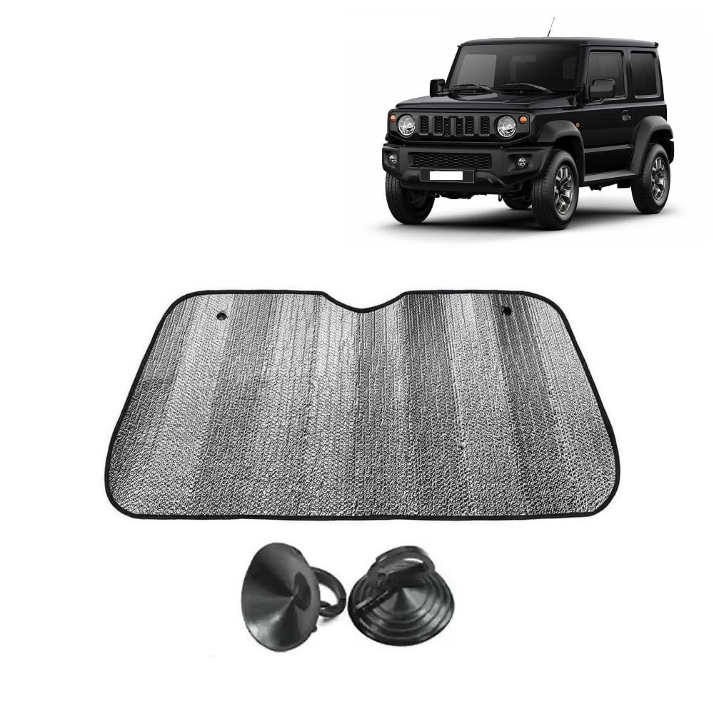 Car Windshield Sun Shade UV Rays Protector Silver Sunshade Solar Reflective suitable for Maruti Suzuki Jimny