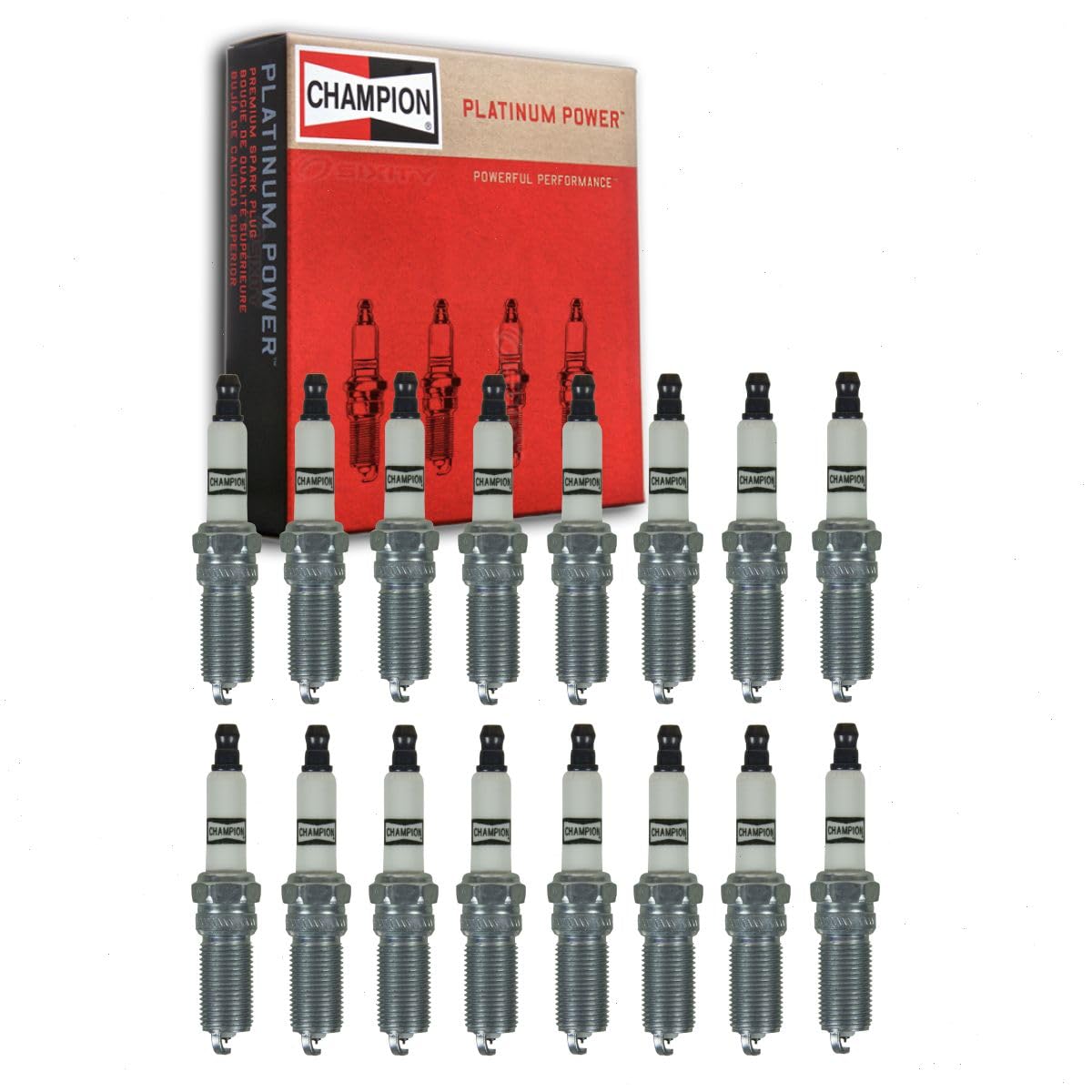 16 pc Champion Platinum Spark Plugs compatible with Ford F-350 Super Duty 6.2L V8 2011-2020