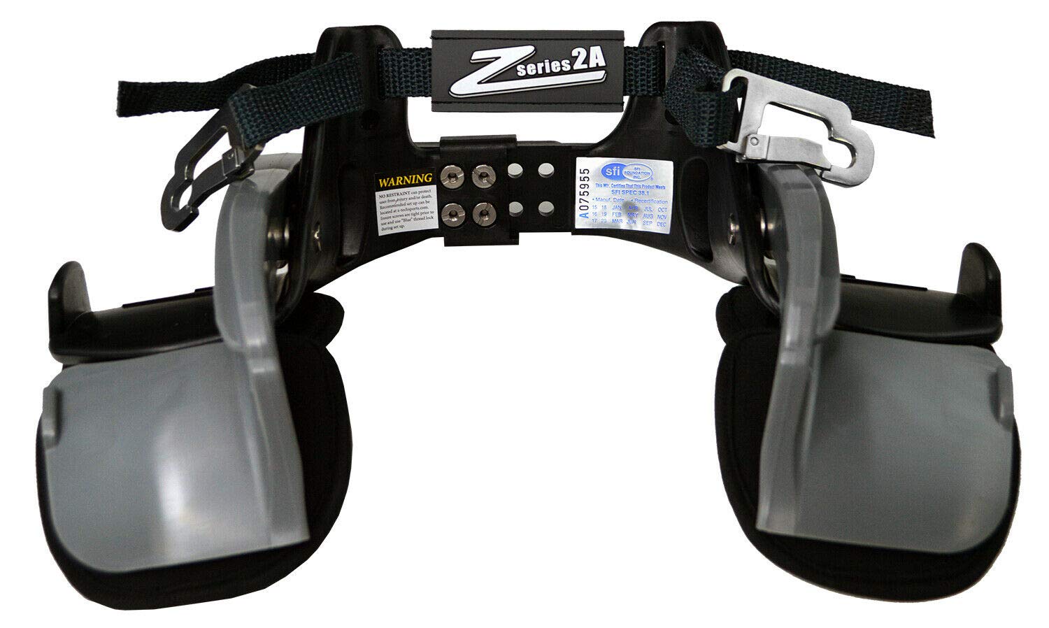 Zamp Z-Tech SFI 38.1 Head and Neck Restraint, Kevlar, One Size Fits Most, Black/Gray, Model nt002003