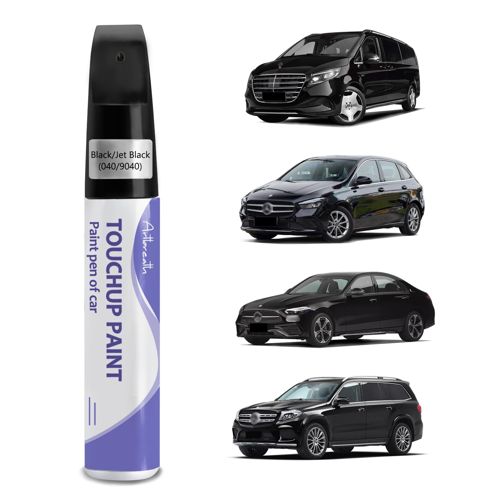 Touch Up Paint for Mercedes Benz Black/Jet Black (040/9040)-Exact Match-Chips and Nicks TouchUp Paint Pen Scratch Repair Car Acc