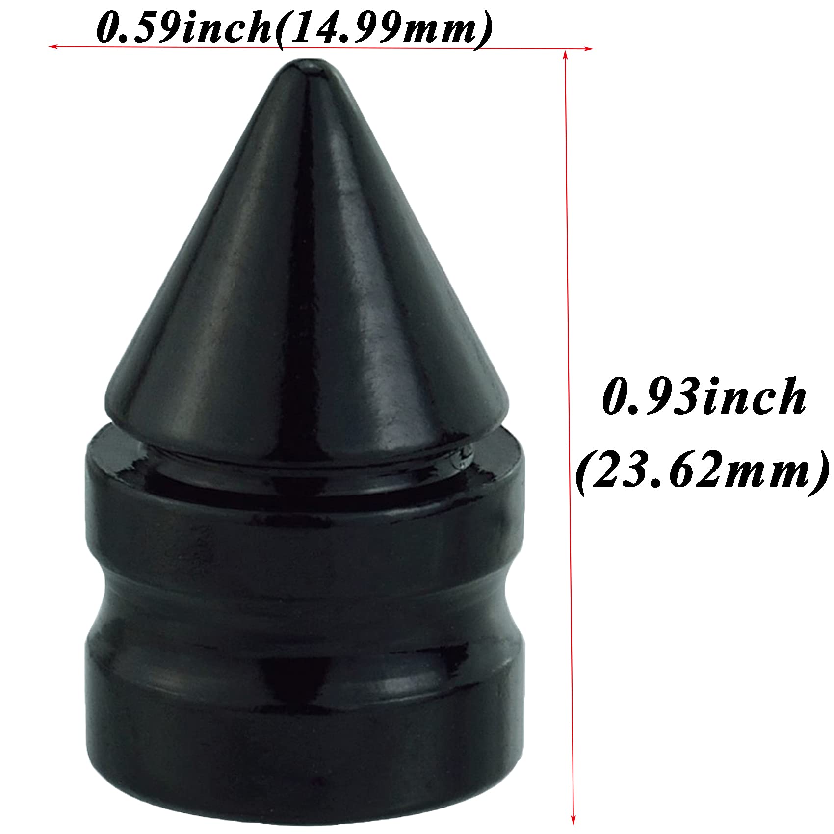 Abfer Car Tire Valve Caps Spike Wheel Air Pressure Stem Cap Aluminum Fit Most Vehicle Truck Motorcycles Bikes (Black)