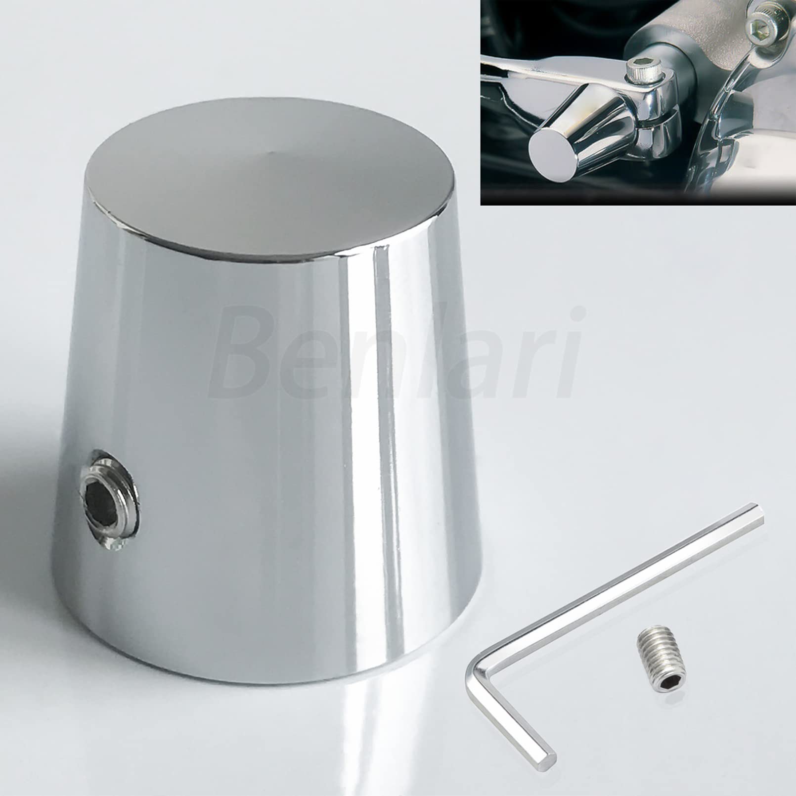 Benlari Chrome Heel Shift Eliminator Cap Shaft Cap Compatible For Harley Davidson Touring Road King Street Glide Electra Glide R
