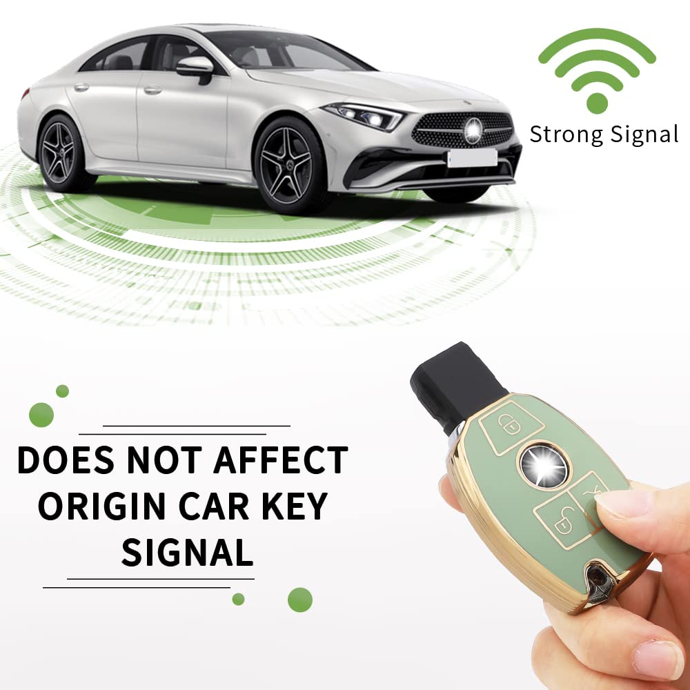 Carfib For Mercedes Benz Key Fob Cover Soft Tpu 3 Buttons Key Case Compatible With Benz Cla Cls Gla Glc Gle Accessories With Key