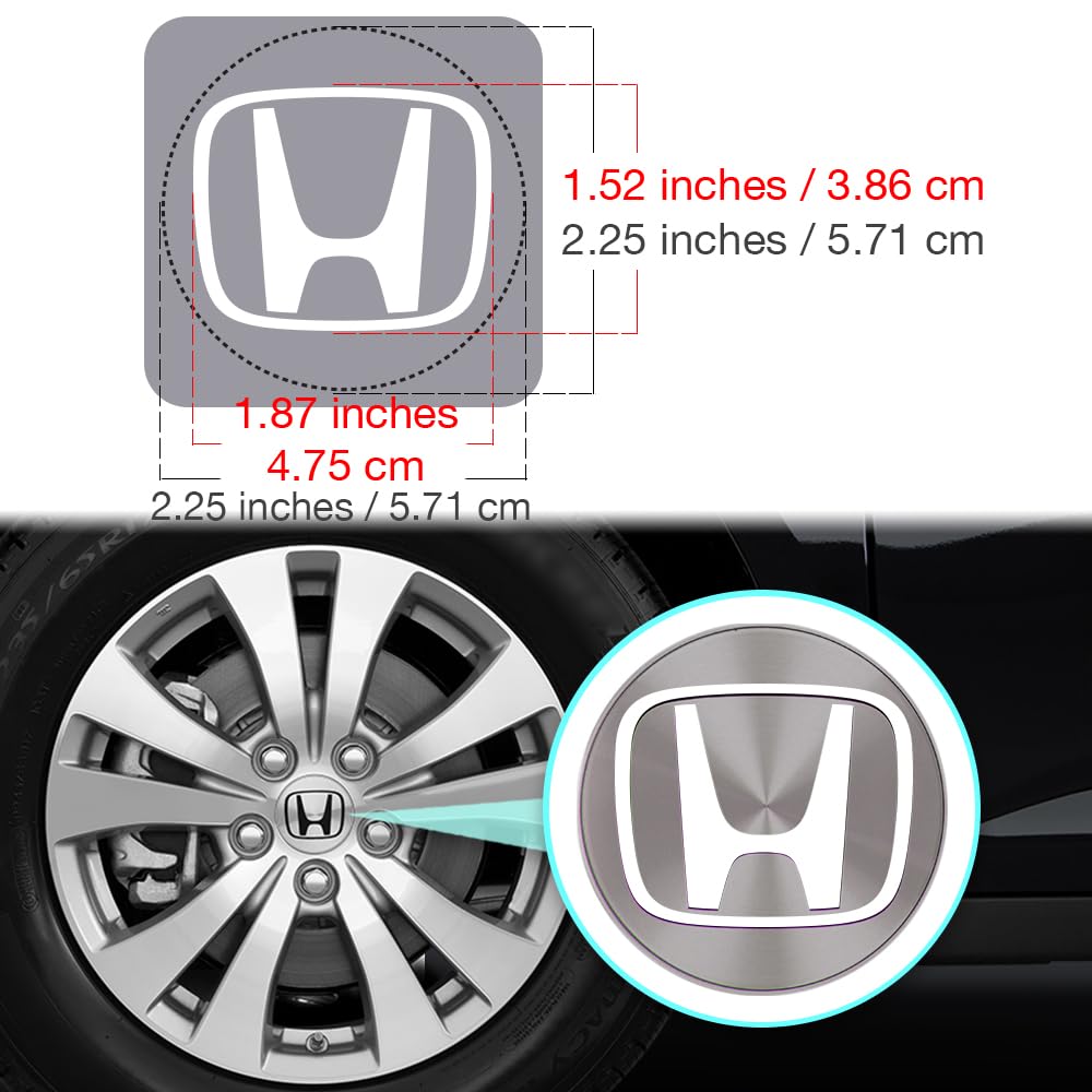 IPG Compatible with JIVIC ECCORD SRV VTEC Si Logo Center Cap Overlay Wheel Tire Decals Inner or Outer Stickers (Center Cap:2.25