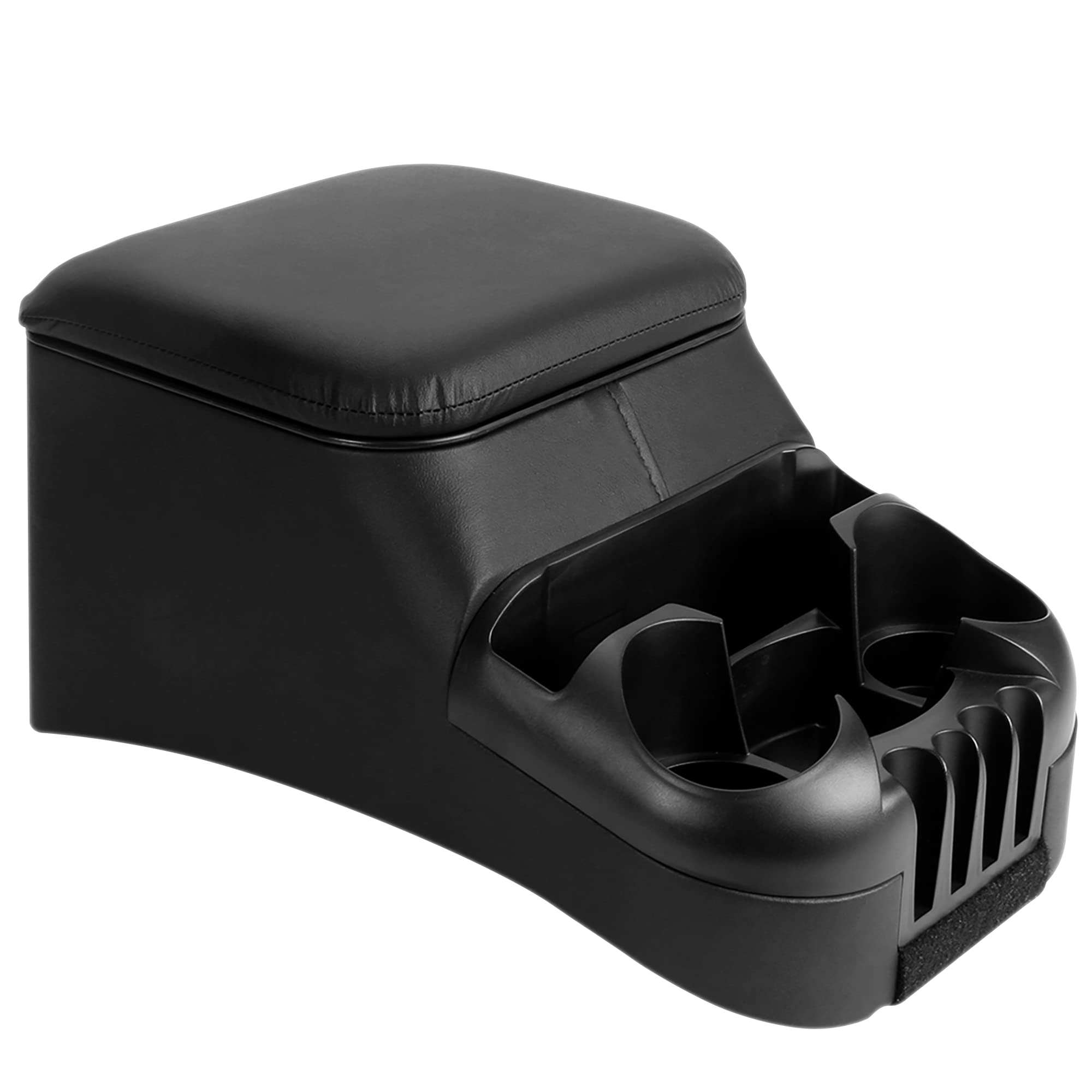 Moblorg Center Console For Truck Bench Seats, Vehicle Organizer, Medium, High-Quality Vinyl, Made In Usa (Black)