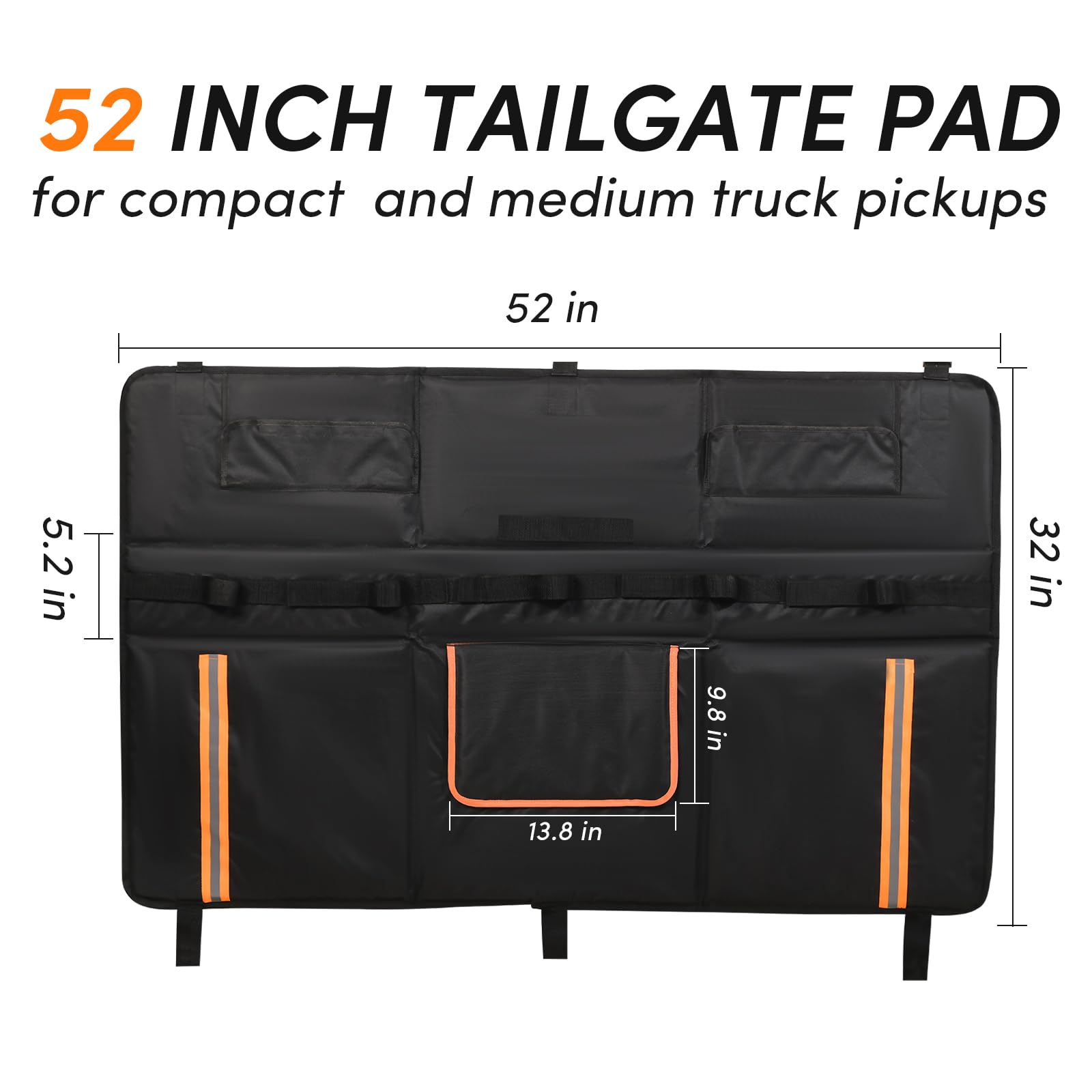 Oulisen Truck Bike Tailgate Pad, Tailgate Pad for Mountain Bike Truck Tailgate Pad with Tool Pocket, Bike Tailgate Protection Pa