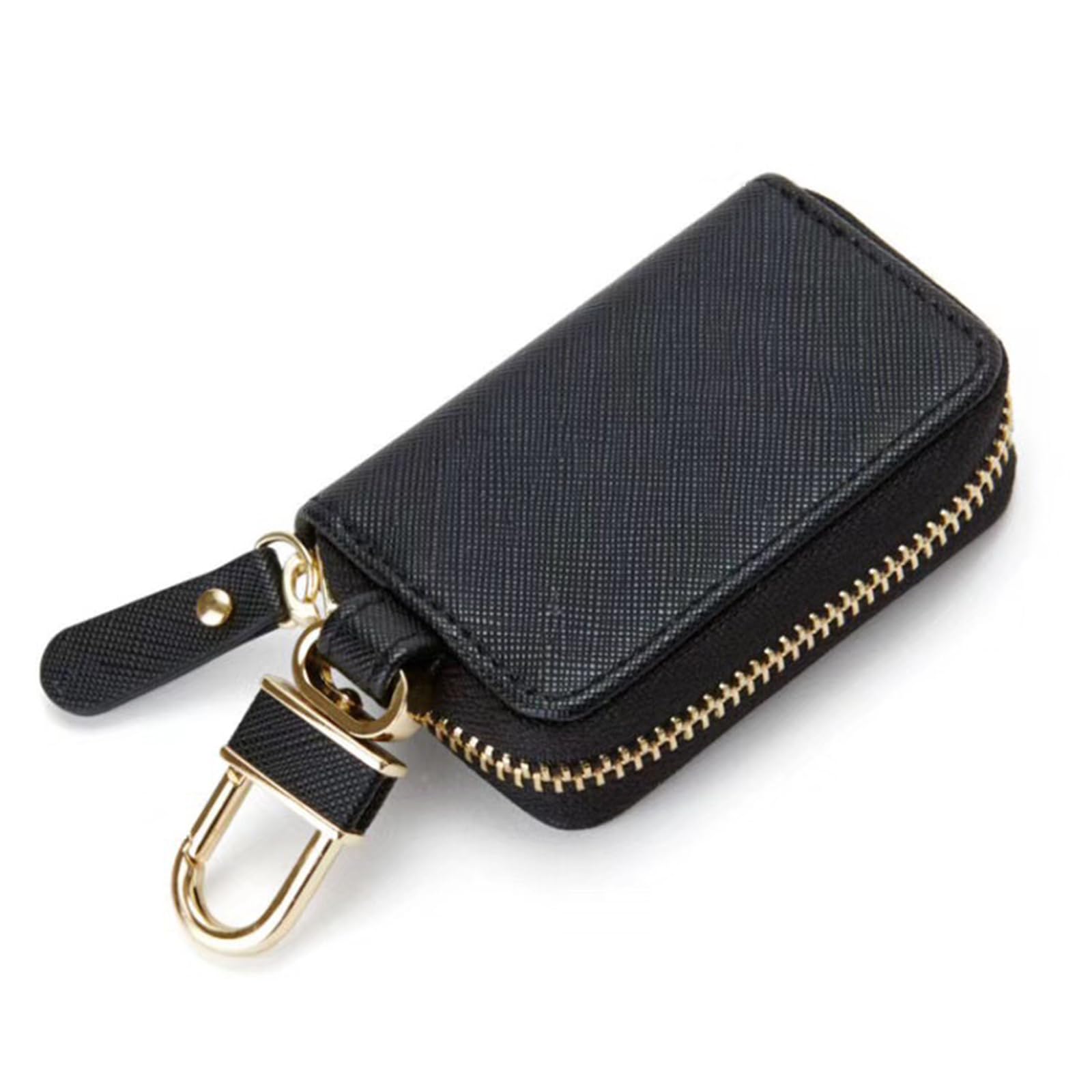 Cartoon Cute Car Remote Key Case,Pu Leather Car Key Holder Ring Box,Metal Hook Zipper Embroidered Bag,Wristlet Keychain Key Case