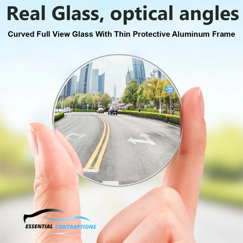 Blind Spot Car Mirror 2 Pack-2 Inch Round Rear View Convex Mirrors For Cars/Suvs/Motorcycles/Trucks/Trailers/Snowmobiles/Bicycle