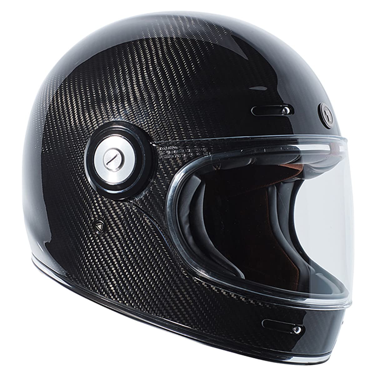 TORC T1 Retro Full Face Motorcycle Helmet, Carbon Fiber, Small, Gloss Black, Model T1C36:22