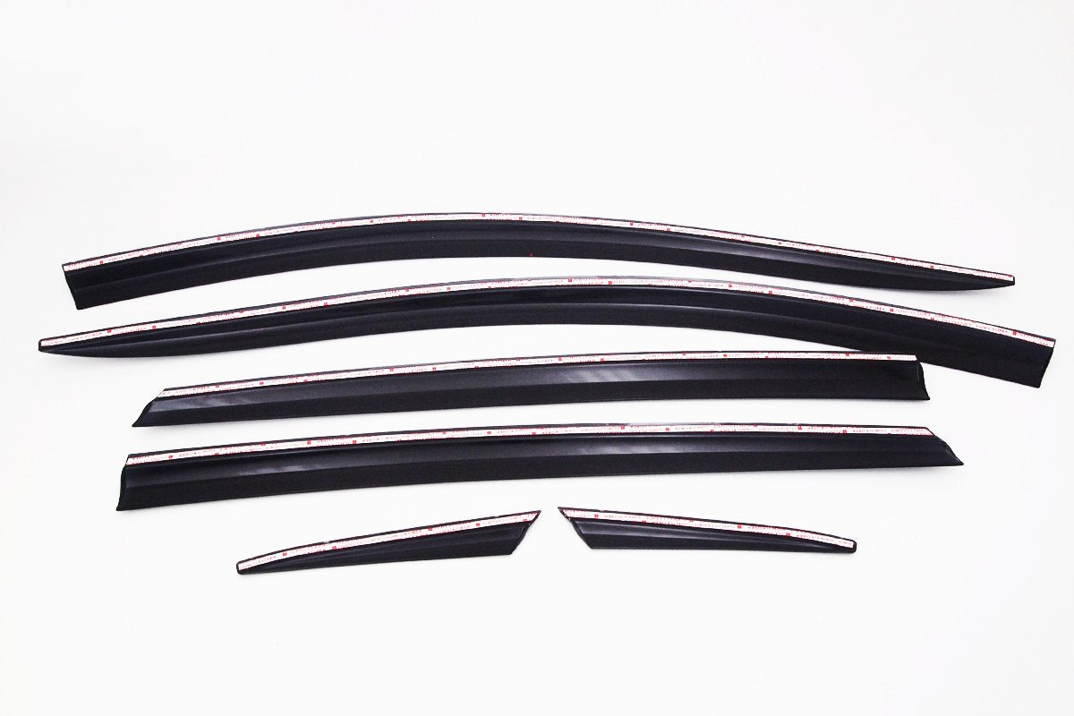 AUTO CLOVER Tape-On Rain Guards for Chevrolet Malibu 2016-2024, Smoked ABS Window Visors, Out-Channel Vent Shades, 6 Pcs Set