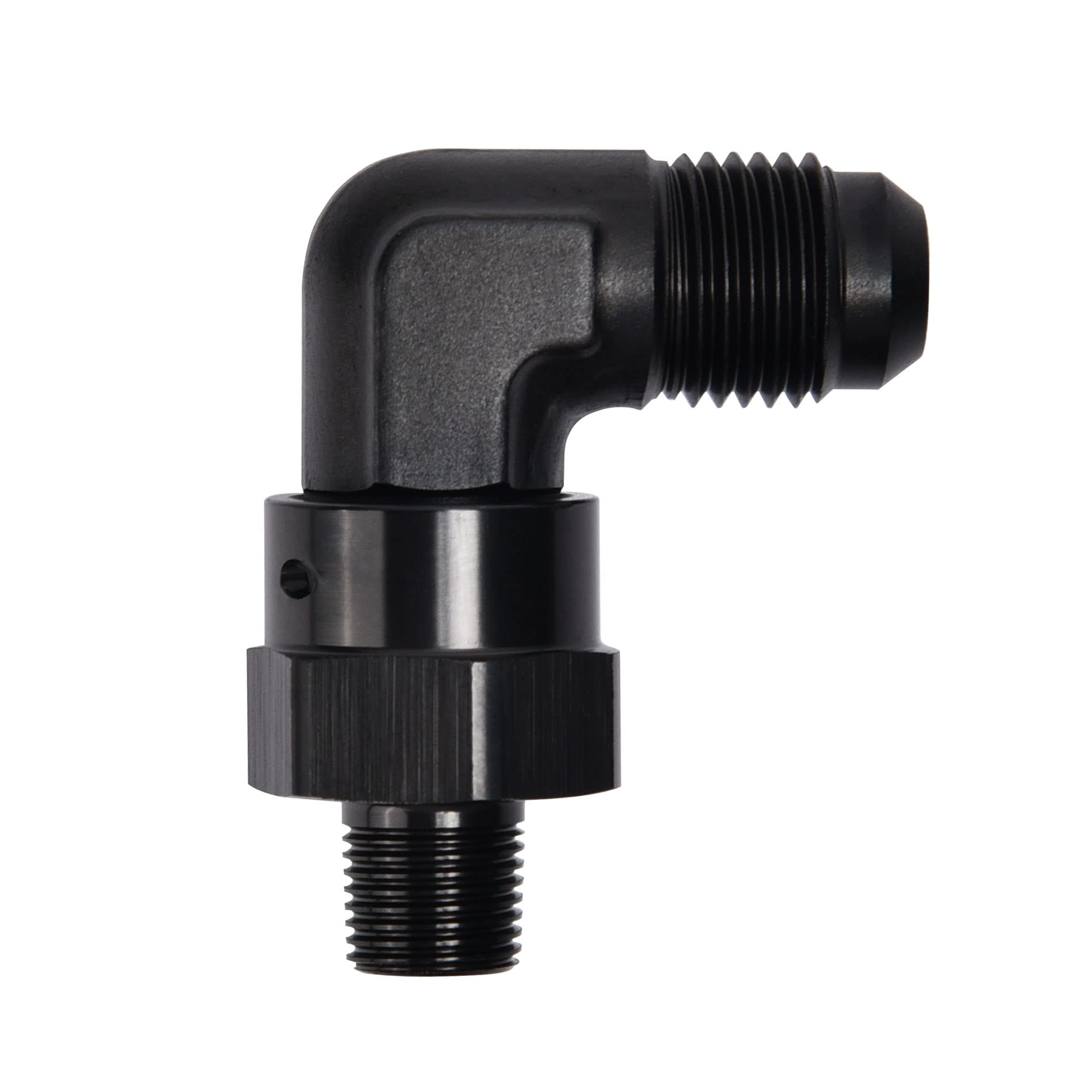 Evil Energy 6An Male Flare To 1/8 '' Npt 90 Degree Swivel Fitting Adapter Aluminum Black