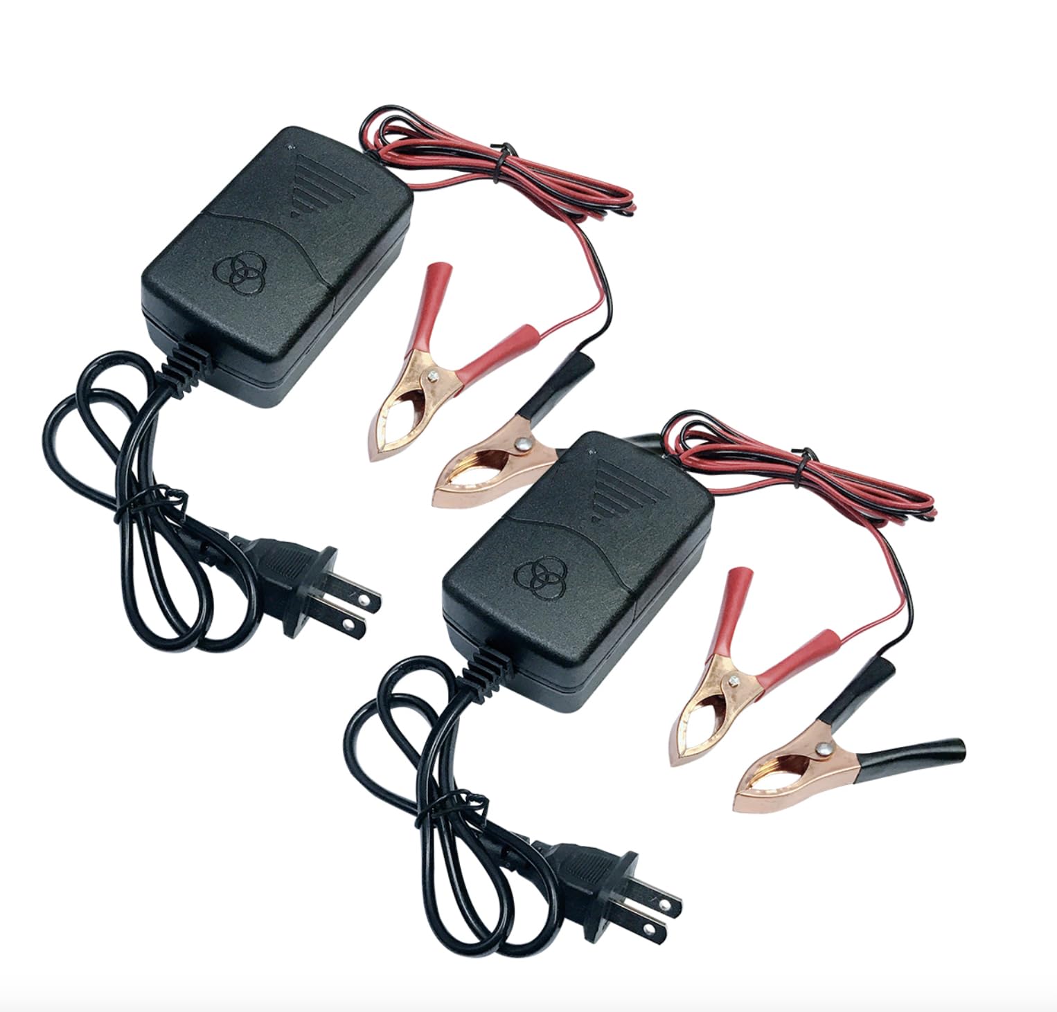 2PC Car Battery Charger 12V 1A Battery Charger Maintainer Trickle Charger for Boats Motorcycles ATVs Riding Mowers & Car Truck S