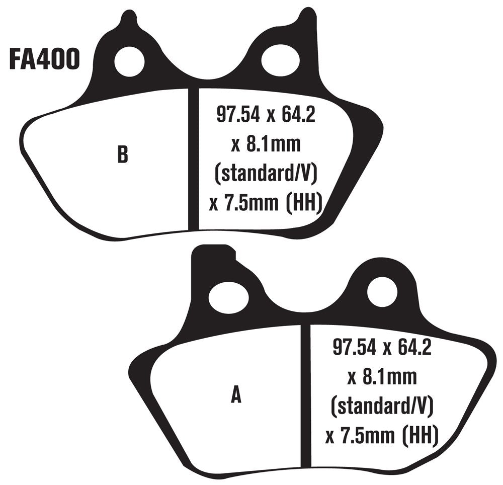 Ebc Brakes Ebpck2030 Front Semi-Sintered V-Pads Brake Pad Change Kit