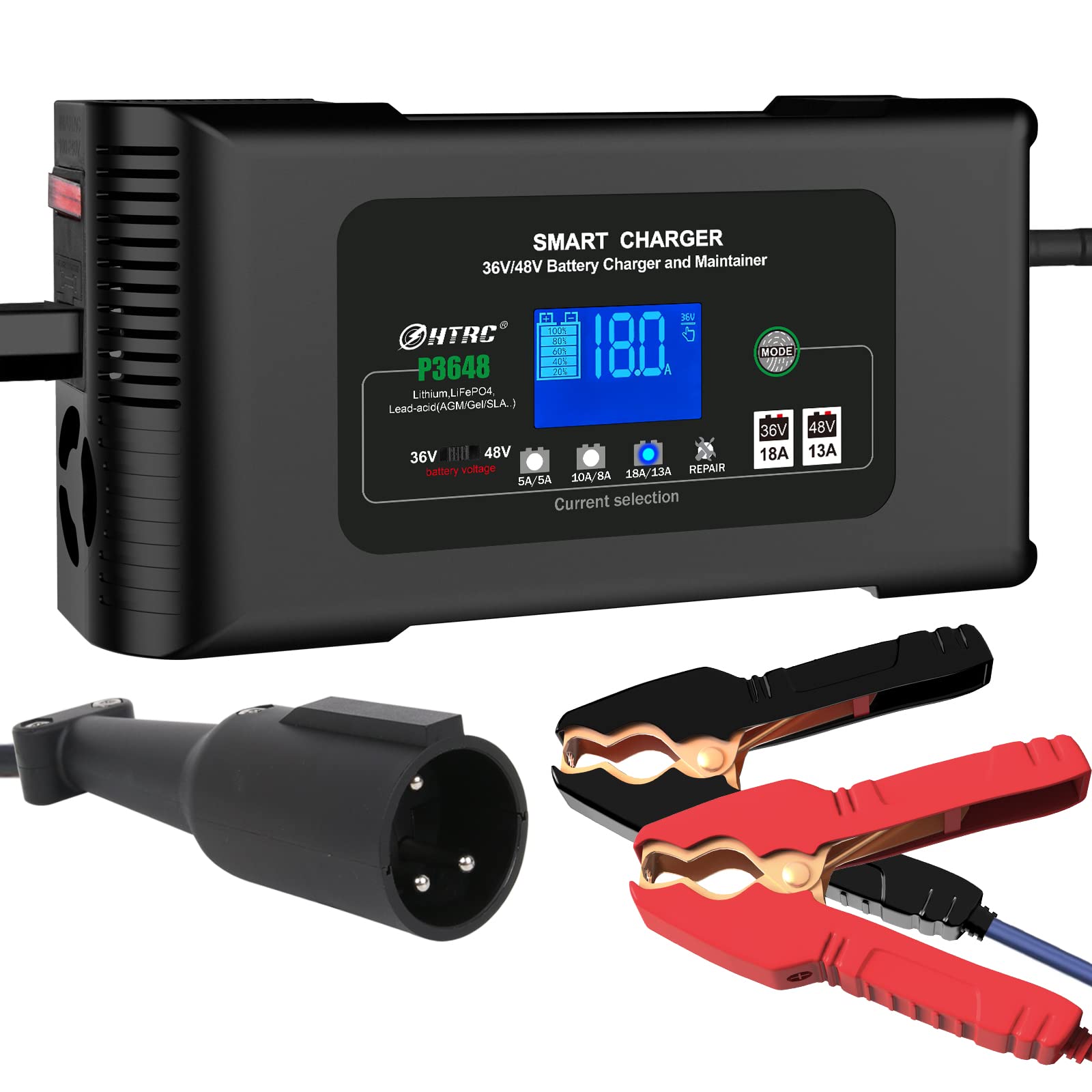 Golf cart Battery Charger, 48V 13A and 36V 18A Trickle Battery Charger,48 Volt cart Golf Charger,for 48 Volt Club Golf Car,Lithi