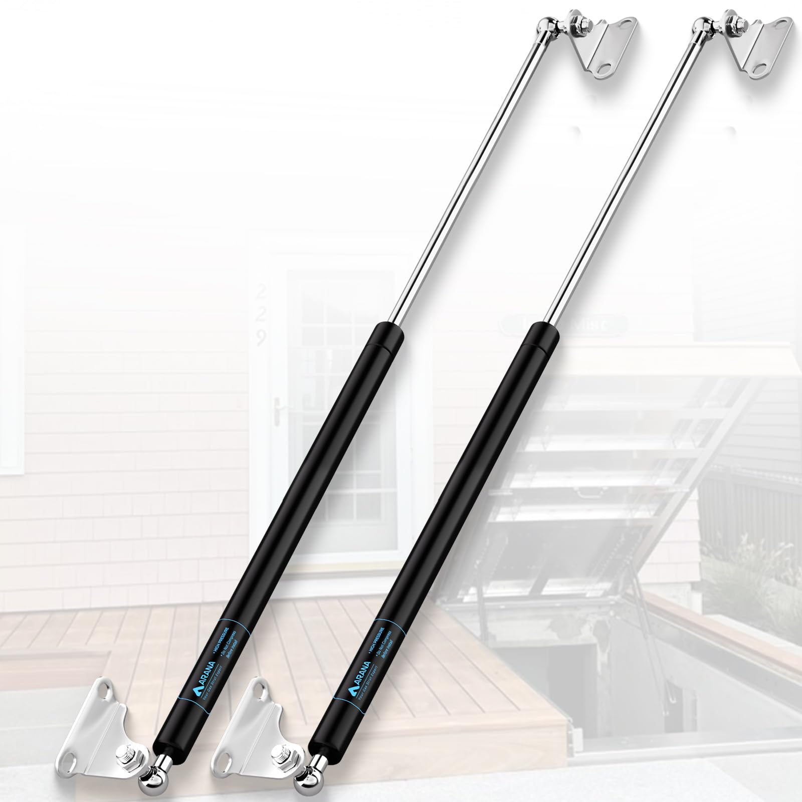 Arana Gas Struts 36 Inch 200Lb Gas Springs Shocks With Mounting Brackets, 36'' Hydraulic Lift Support For Heavy Duty Lid Rv Bed