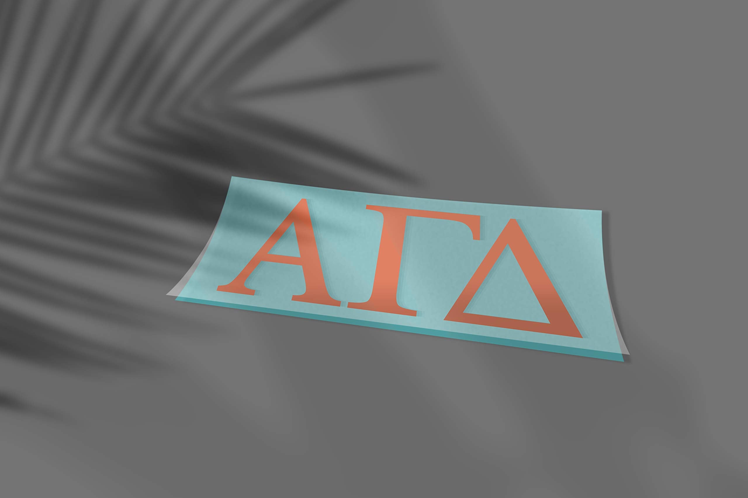 Pro-Graphx Alpha Gamma Delta Greek Sorority Sticker Decal, 2.5 Inches Tall, Coral