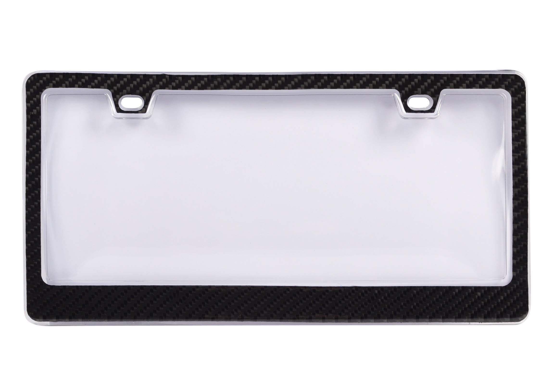 Genuine 100% Carbon Fiber License Plate Frame TAG Cover 3K with Clear Cover 2 in 1 Real Carbon Fiber and Unbreakable Cover Paten