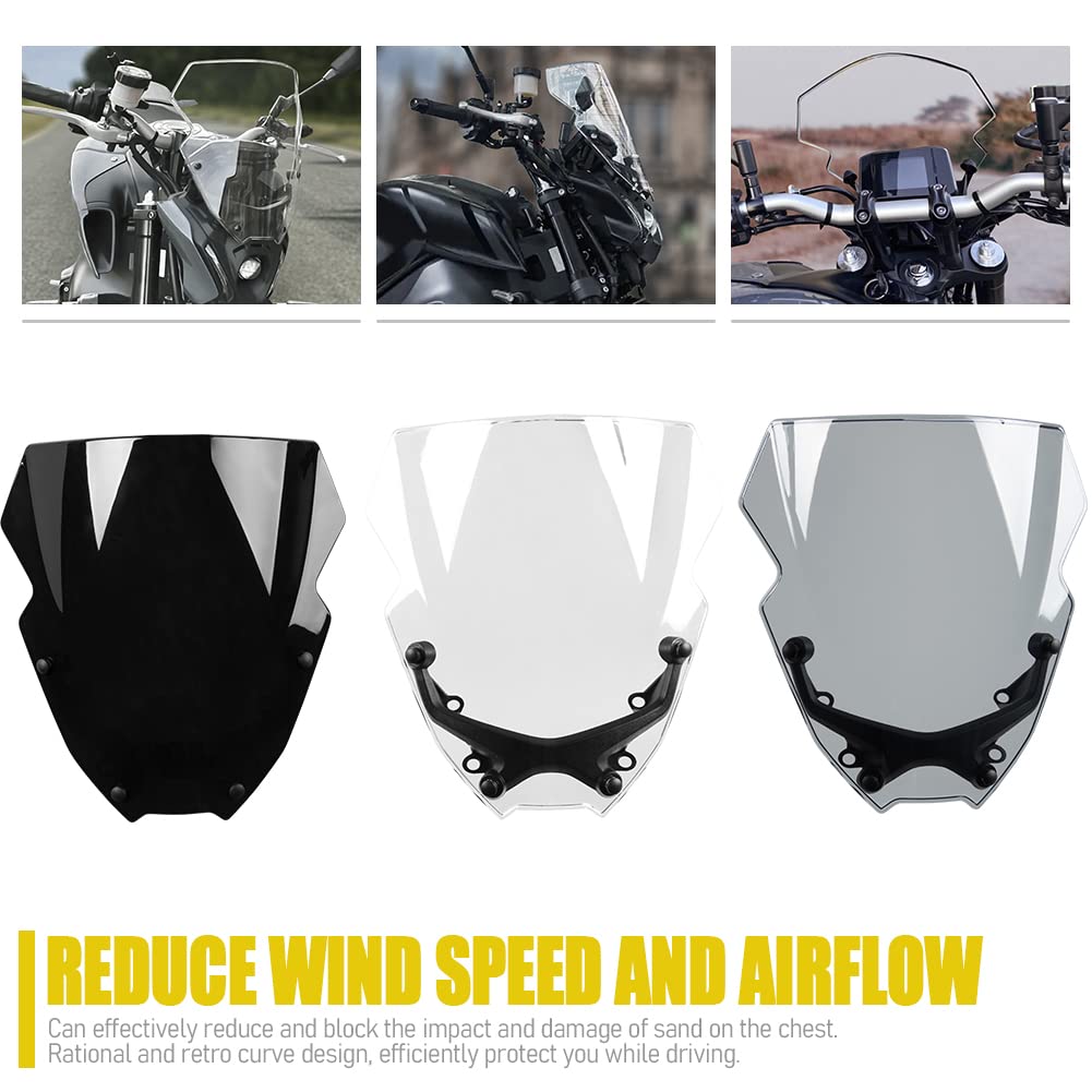 Lorababer Motorcycle Windshield Spoiler Windscreen Air Flow Wind Deflector Compatible With Y-Amaha Mt09 Mt 09 Mt-09 2021 2022 21