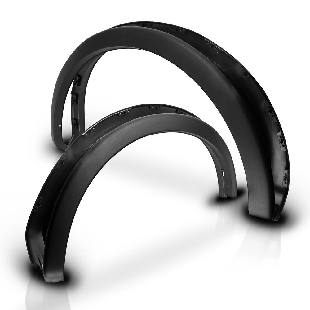 IKON MOTORSPORTS Fender Flares, Compatible With 2009-2014 Ford F150 (NOT FIT PLATIUM & RAPTOR), Factory Style Unpainted Black 4P