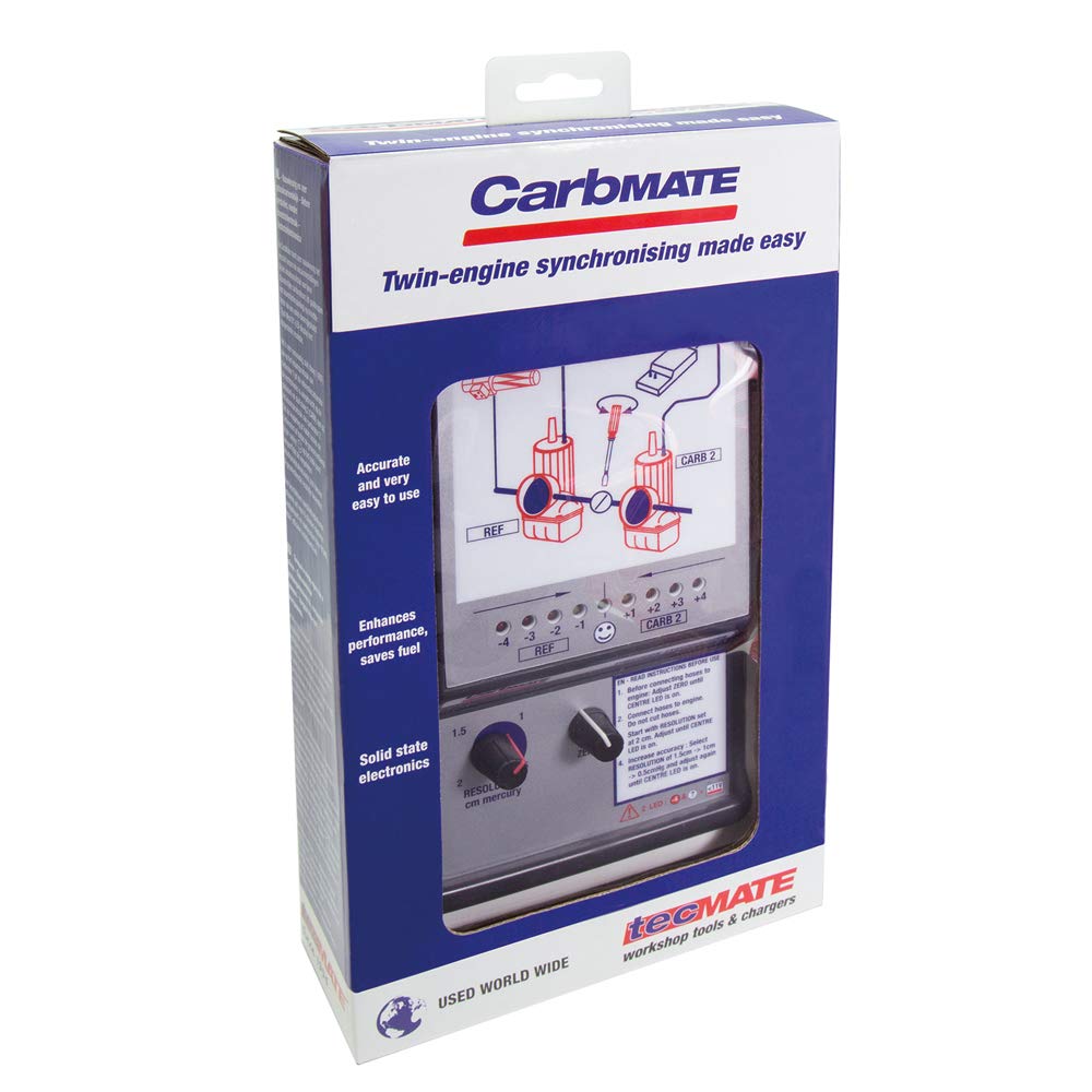 Tecmate CarbMate TS-110 Throttle Body Synchronizer - Durable ABS Construction for Accurate Carburetor & Fuel Injection Tuning