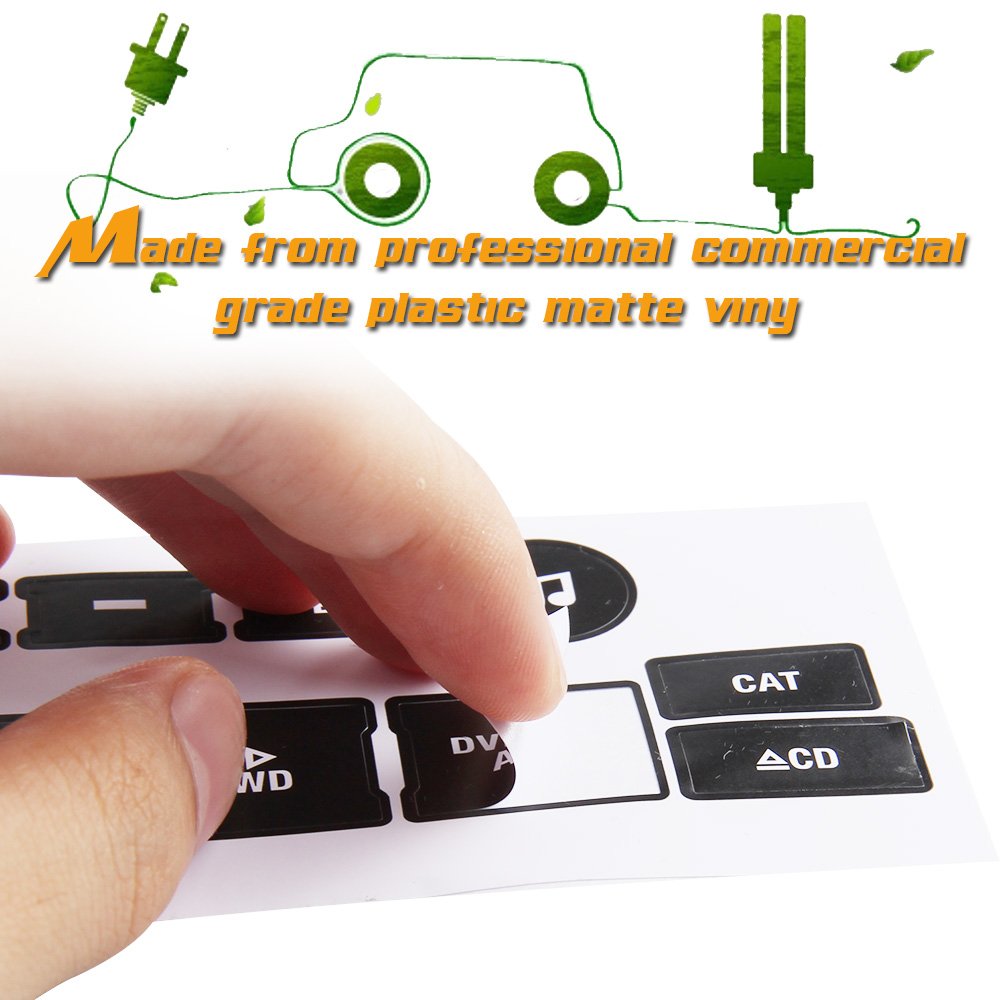 ROCCS 07-14 GM Vehicles Radio Dash Button Repair Kit Decal Fix Ruined Faded Audio Control Sticker Replacement for Denali Acadia