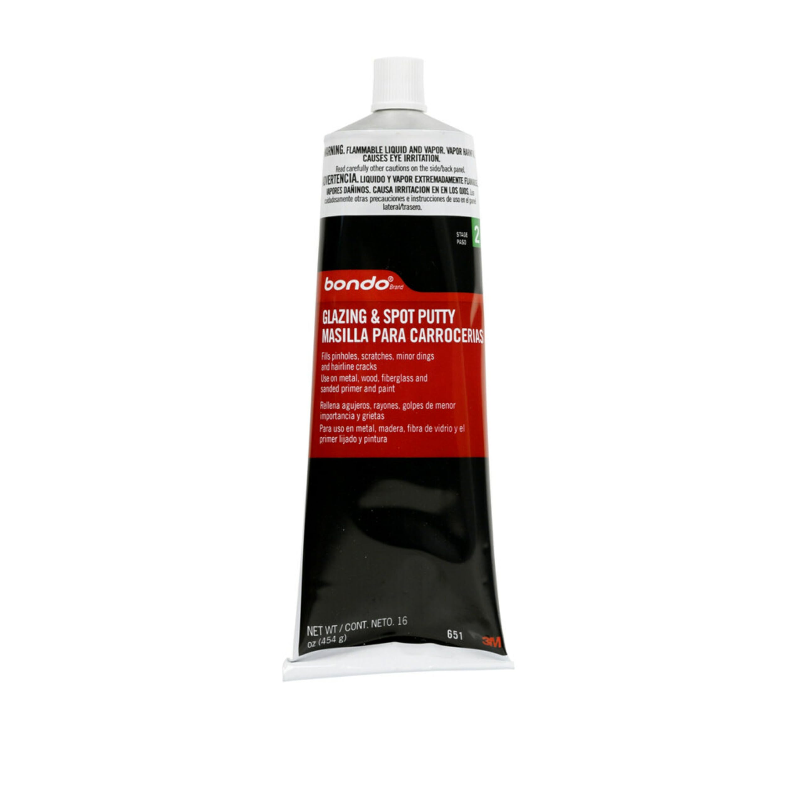 Bondo Glazing And Spot Putty, 16 Oz., Fills Pinholes, Scratches, Minor Dings & Hairline Cracks, Use On Metal, Fiberglass, Wood A
